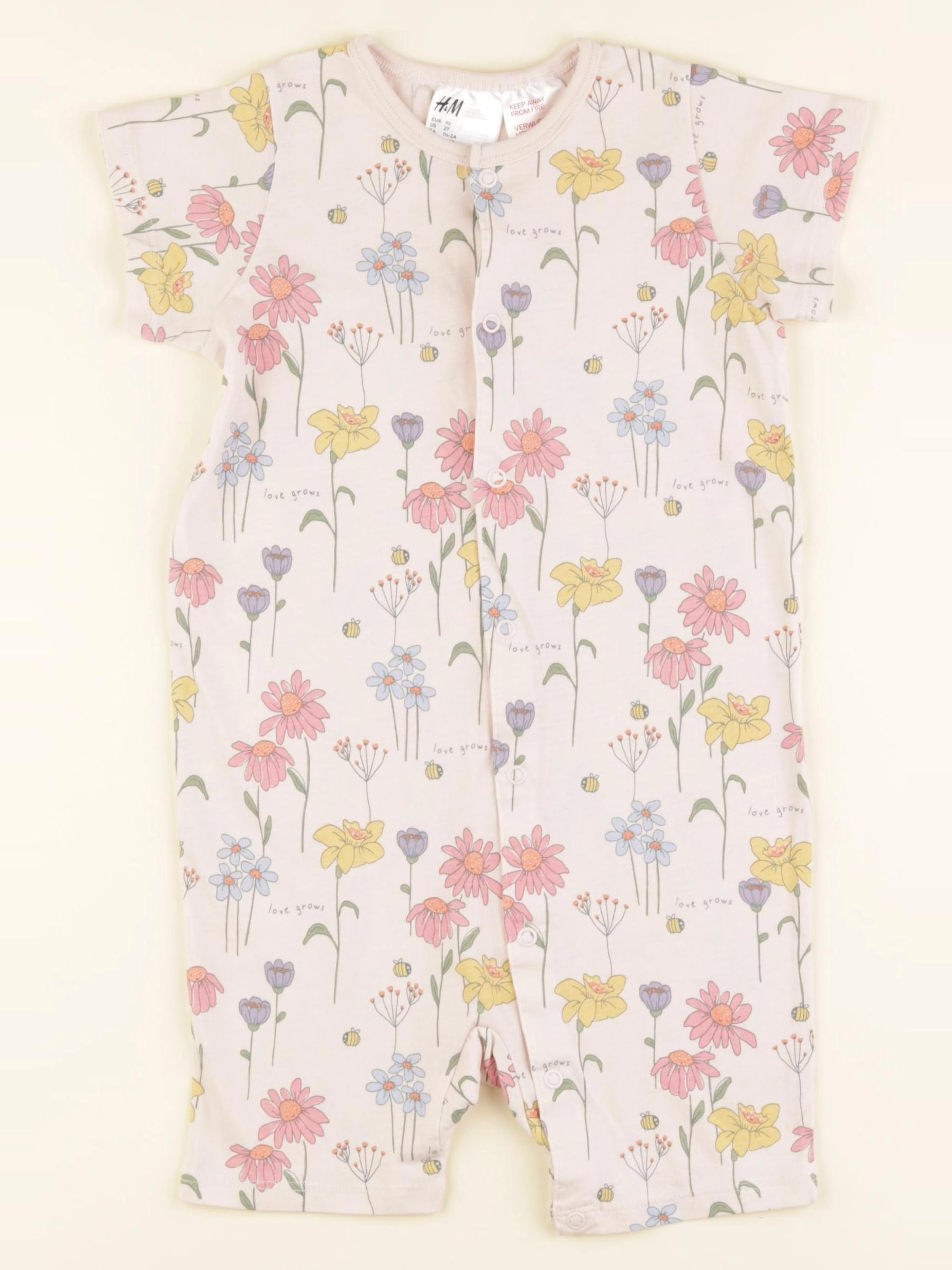 H&M - pyjama coton rose - 2 ans