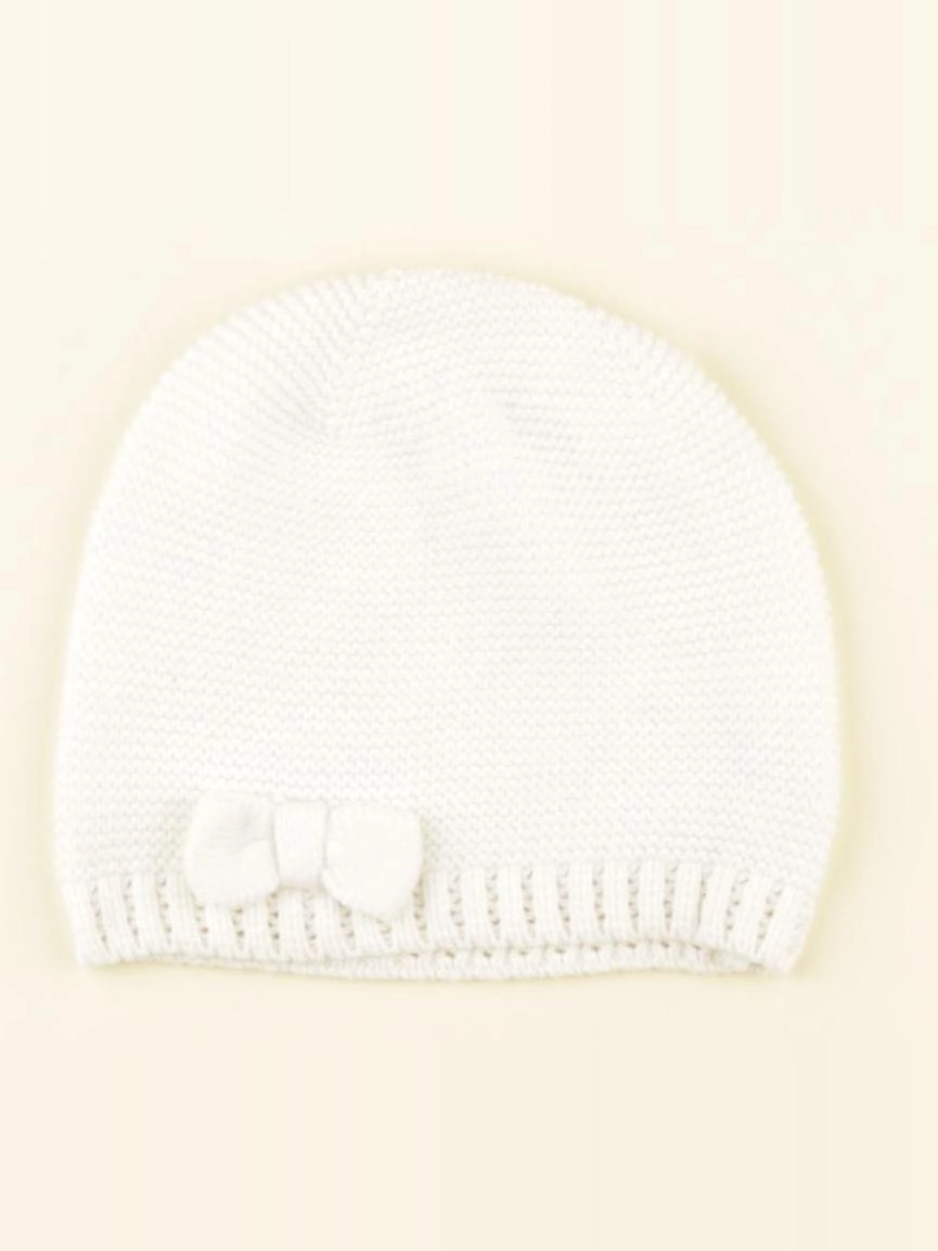 H&M - bonnet blanc - 6/12 mois