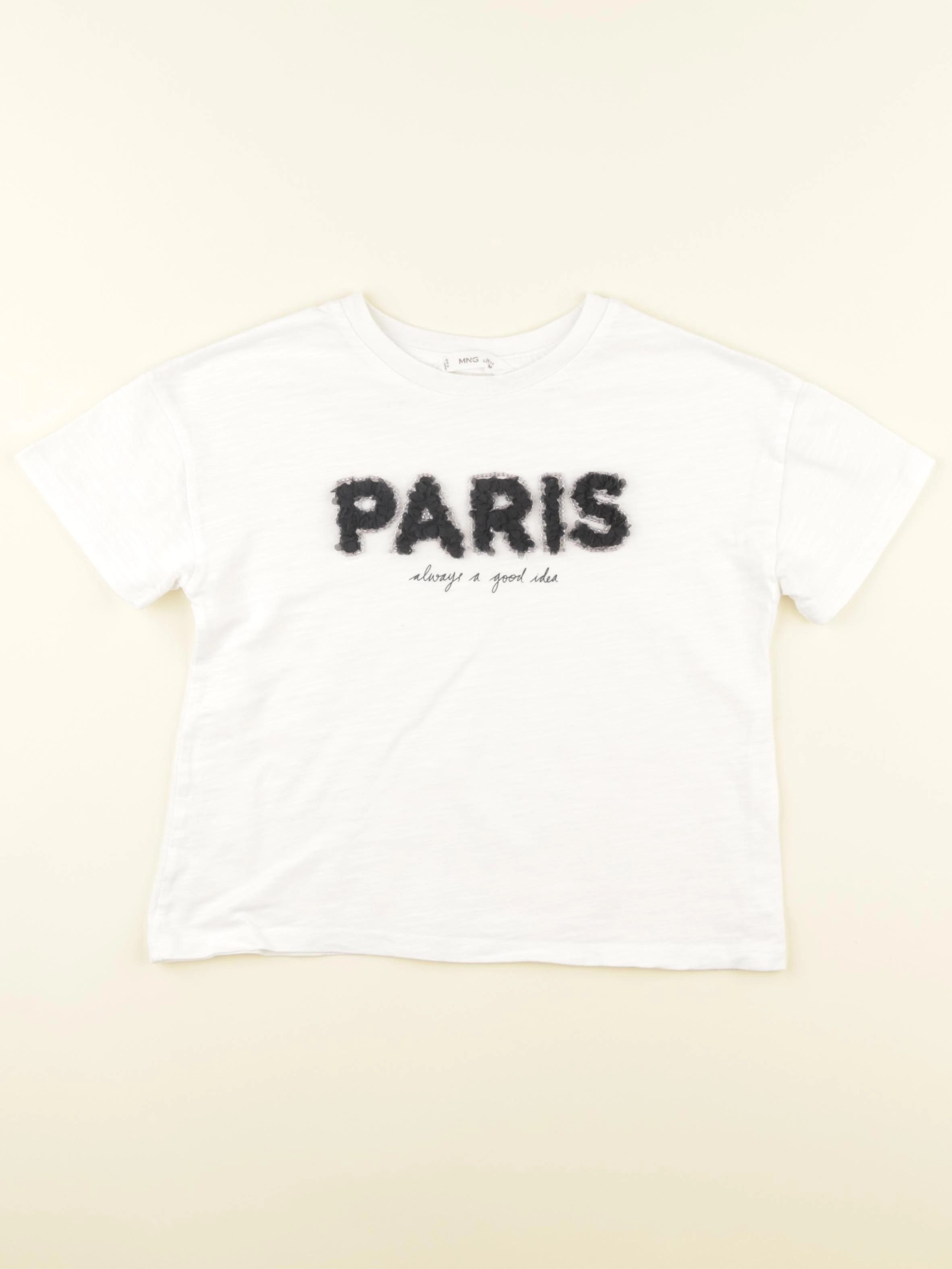 Mango - tee-shirt blanc - 7/8 ans