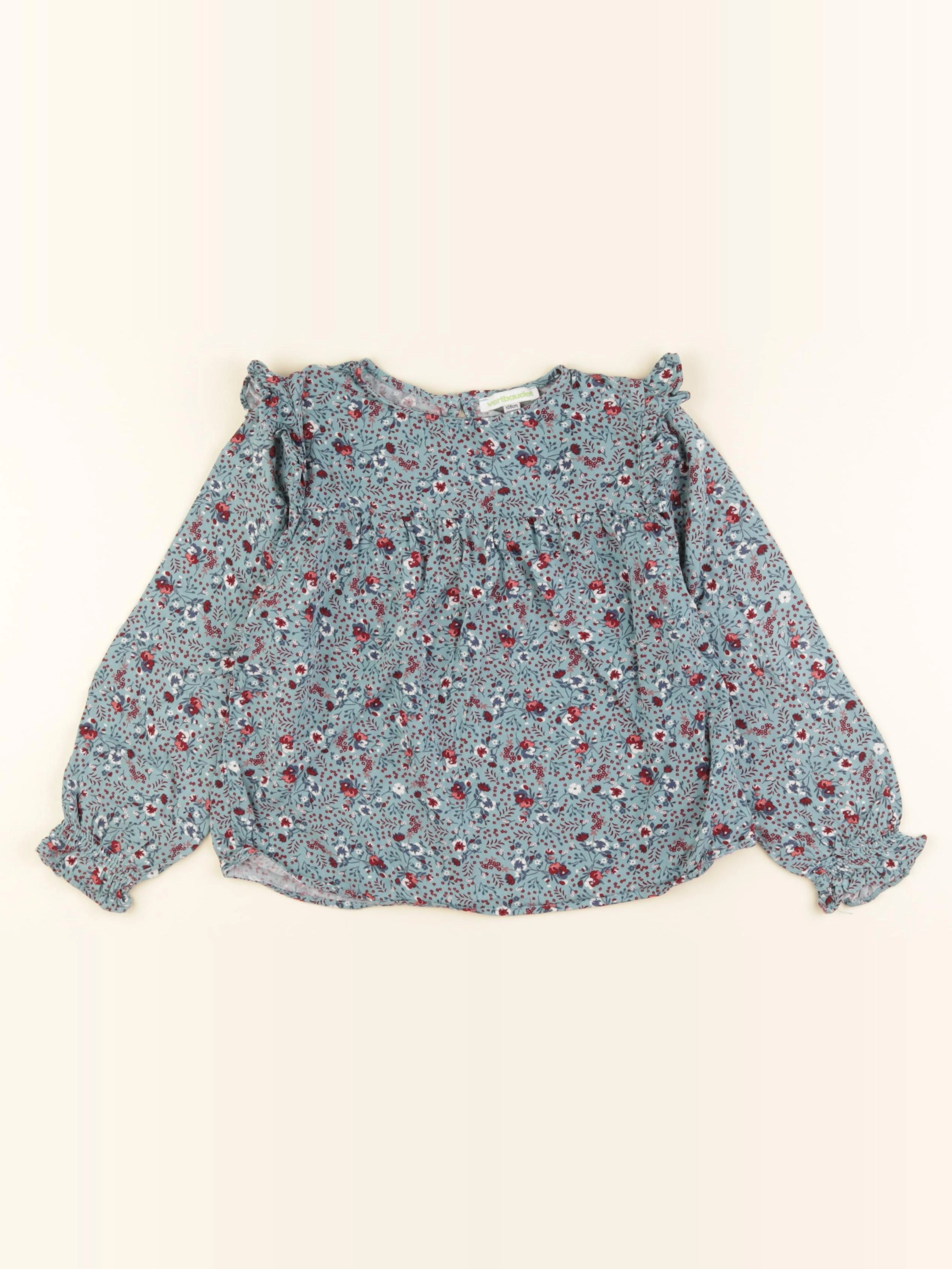 Vertbaudet - blouse bleu, rouge - 5 ans