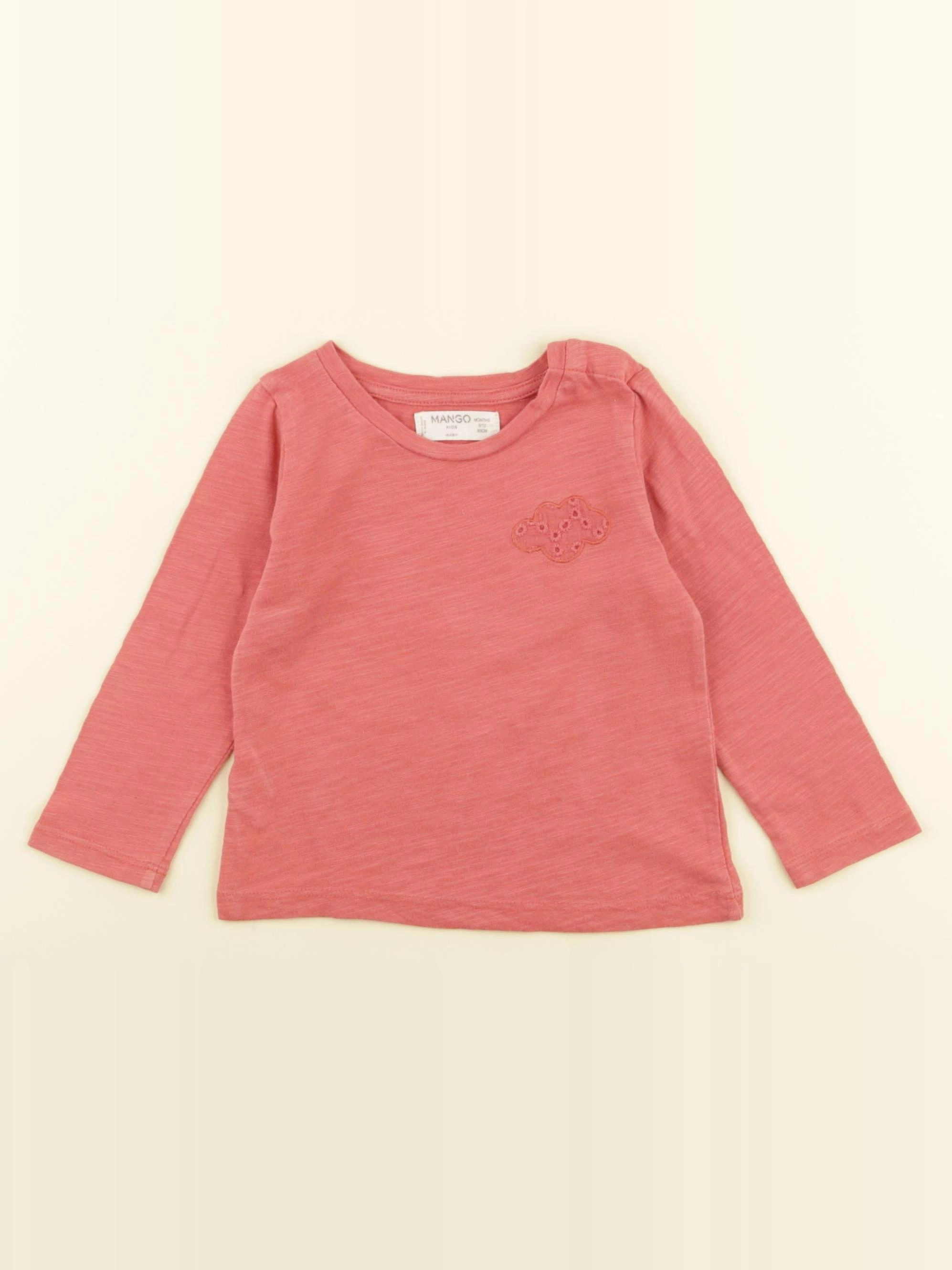 Mango - tee-shirt rose - 9/12 mois