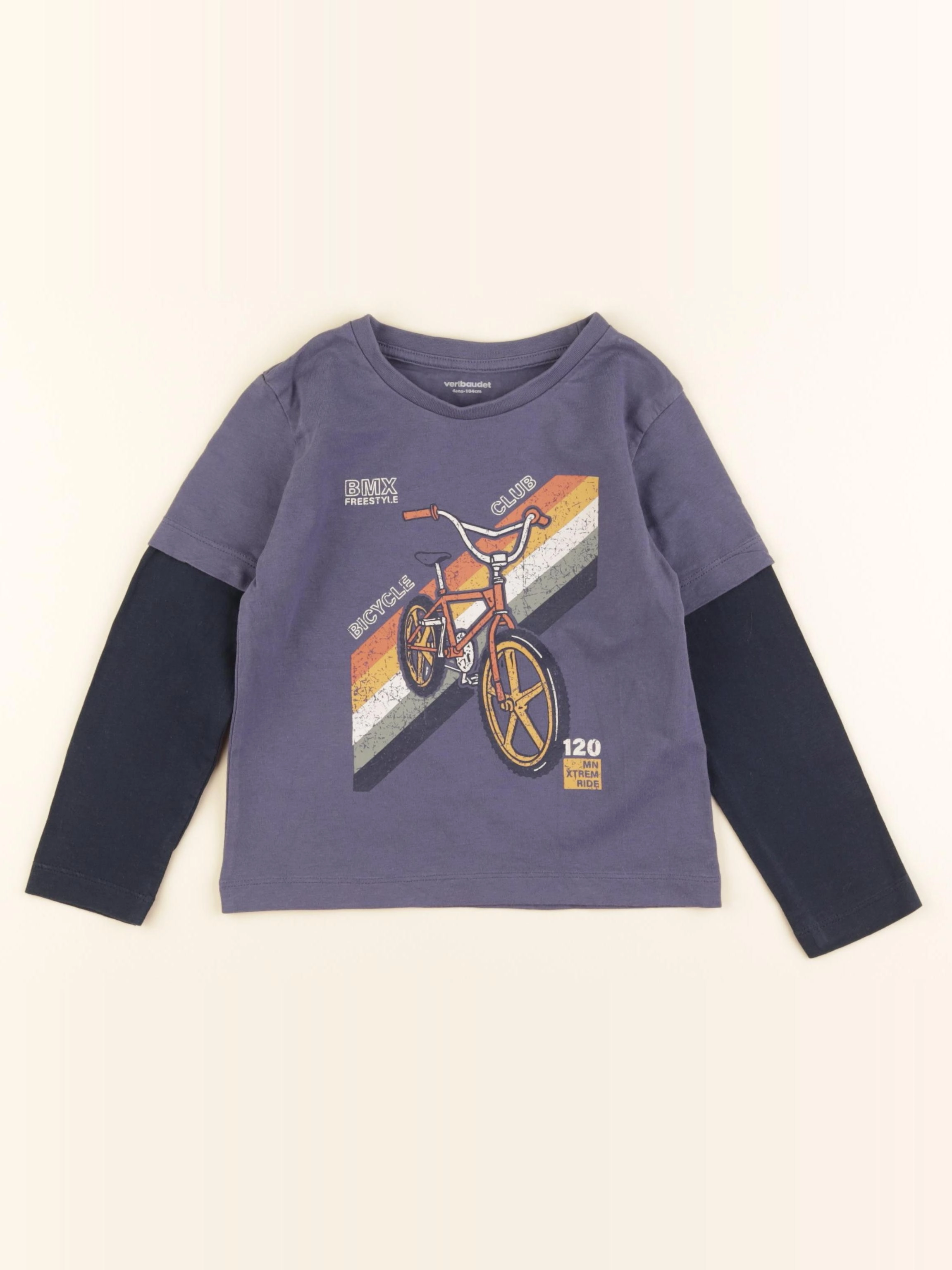 Vertbaudet - tee-shirt bleu - 4 ans
