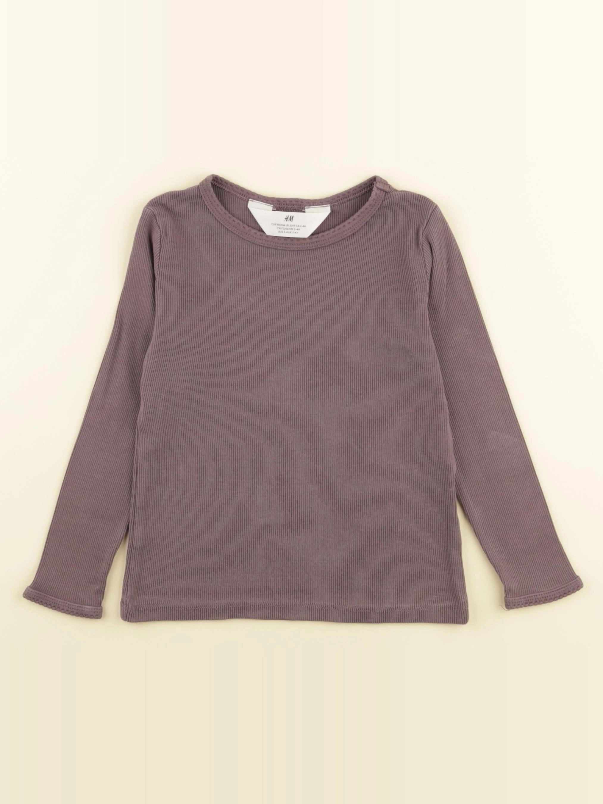 H&M - tee-shirt violet - 2/4 ans