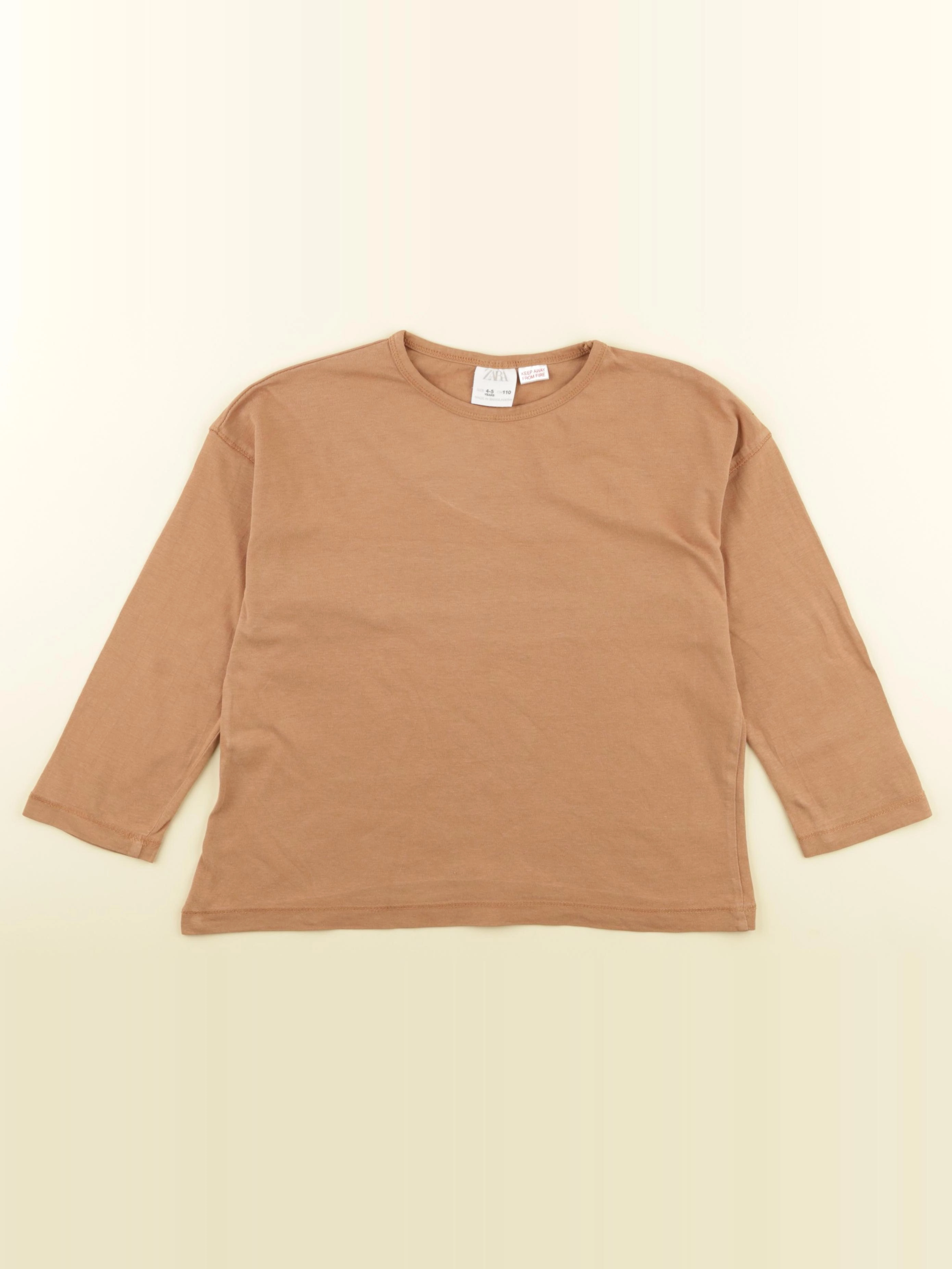 Zara - tee-shirt marron - 4/5 ans