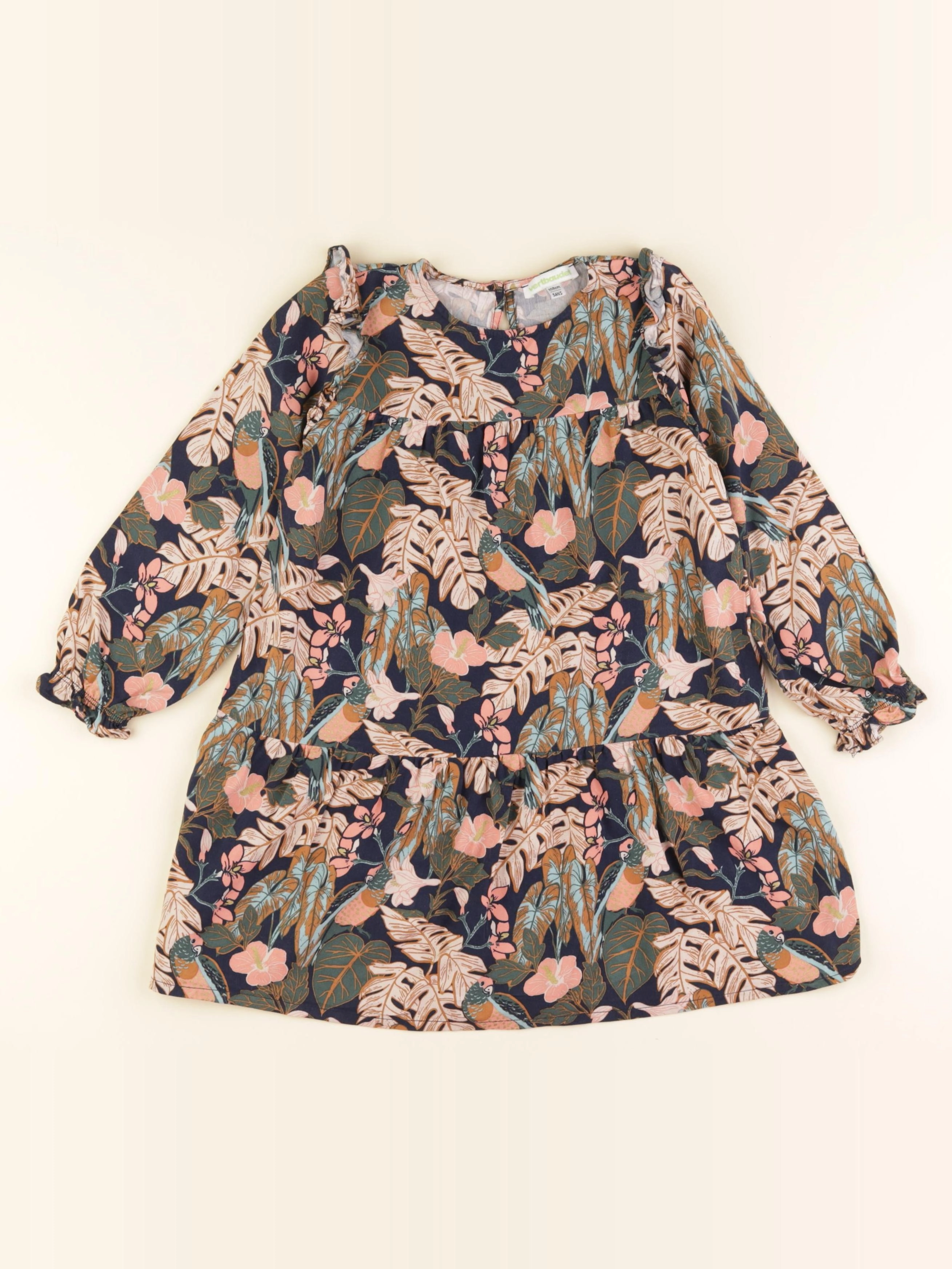 Vertbaudet - robe bleu, rose - 5 ans