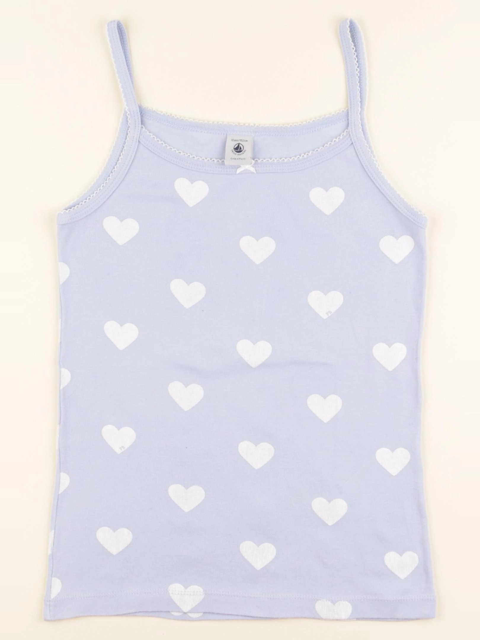 Petit Bateau - maillot de corps bleu, blanc - 12 ans