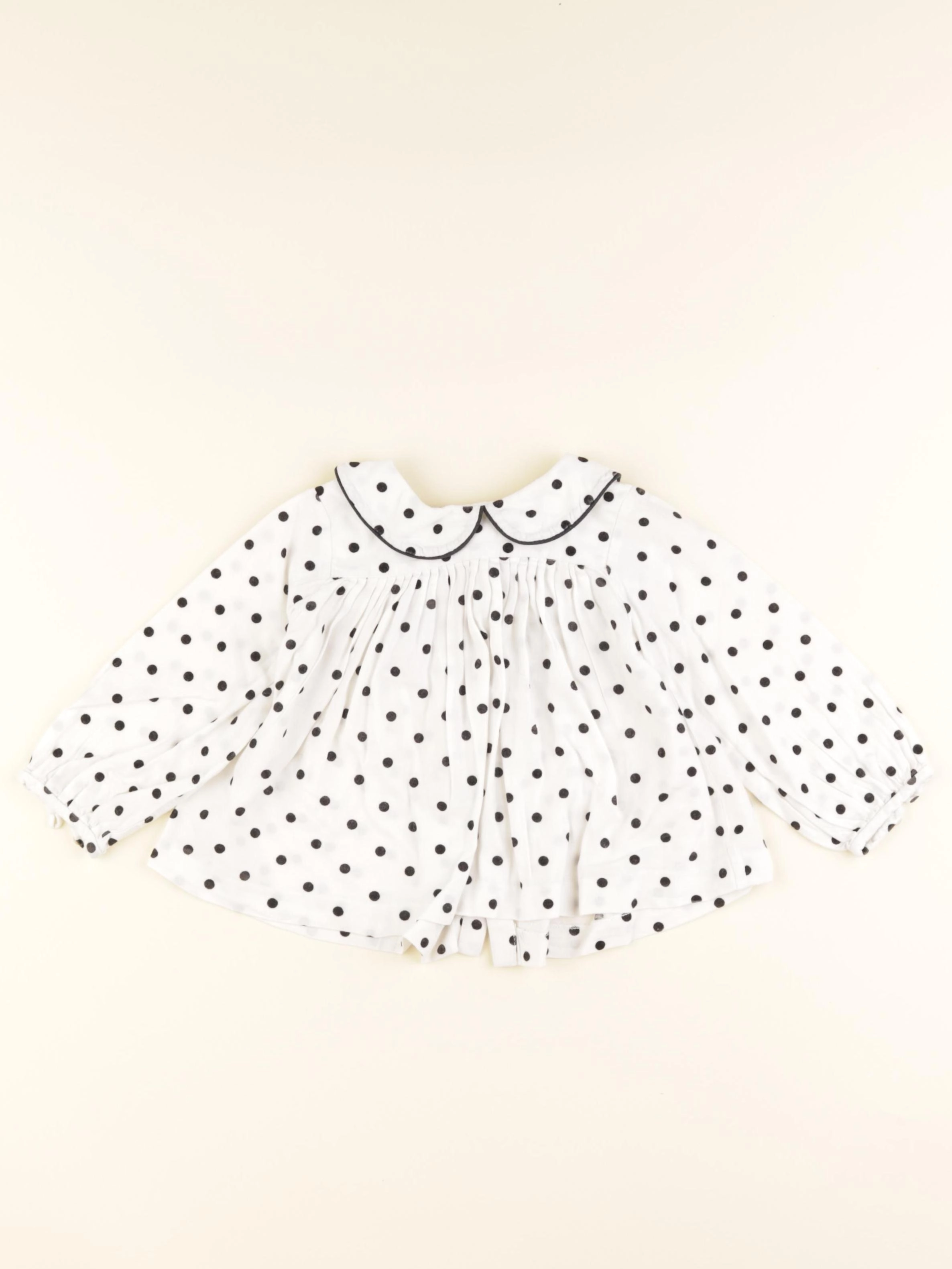 Jacadi - blouse blanc, noir - 18 mois