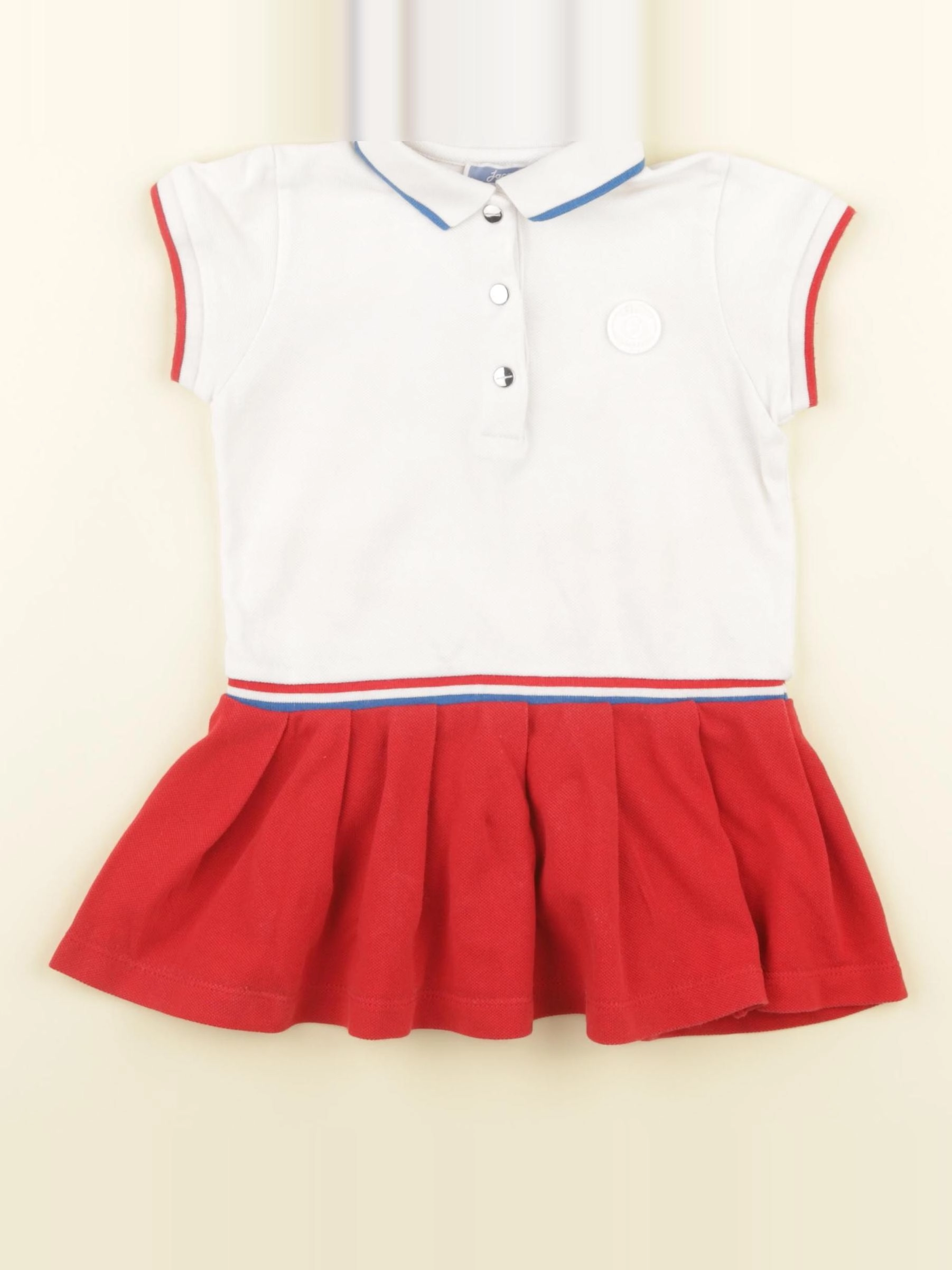 Jacadi - robe blanc, rouge - 36 mois