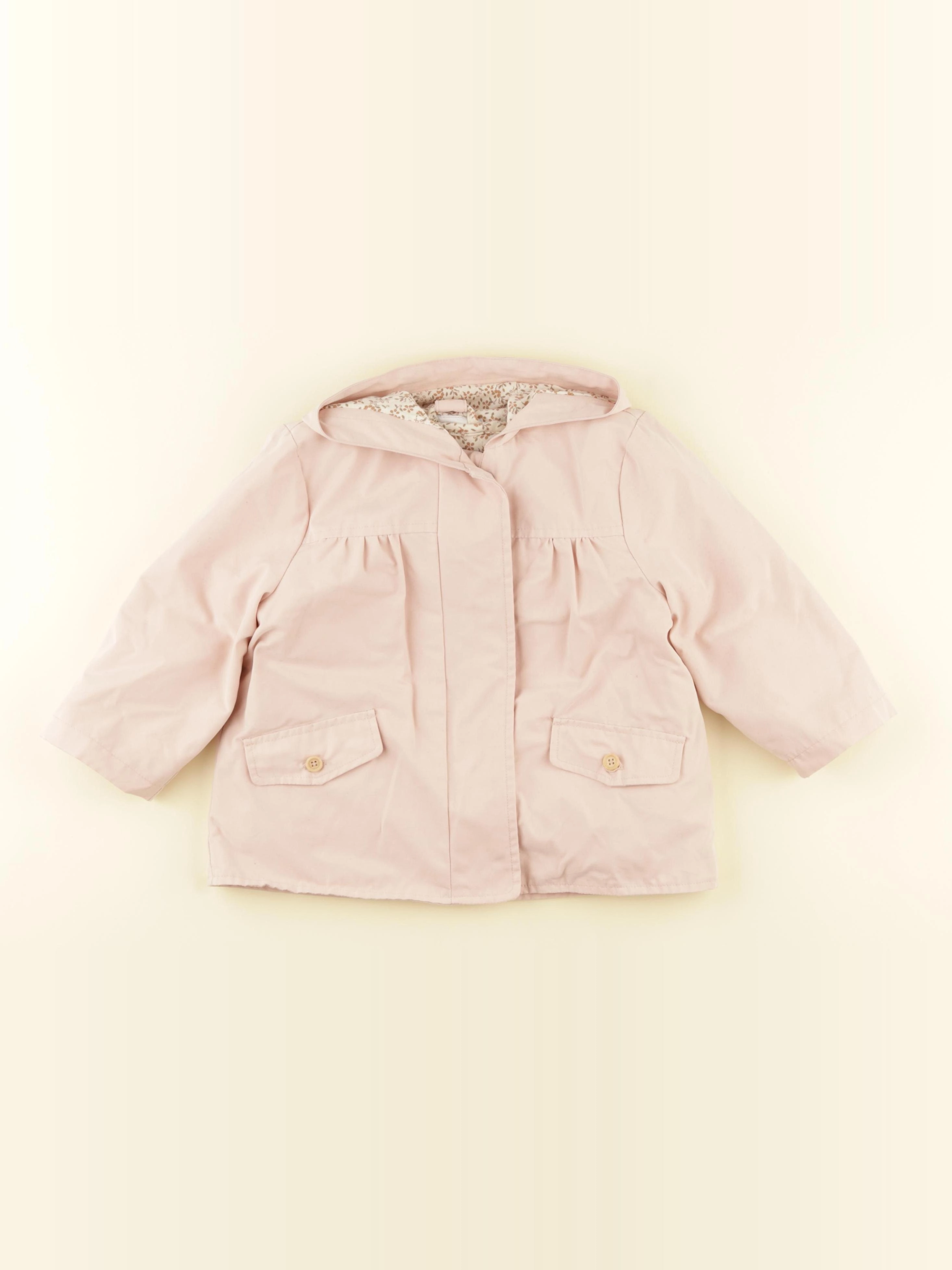 Vertbaudet - manteau doublure amovible rose - 24 mois