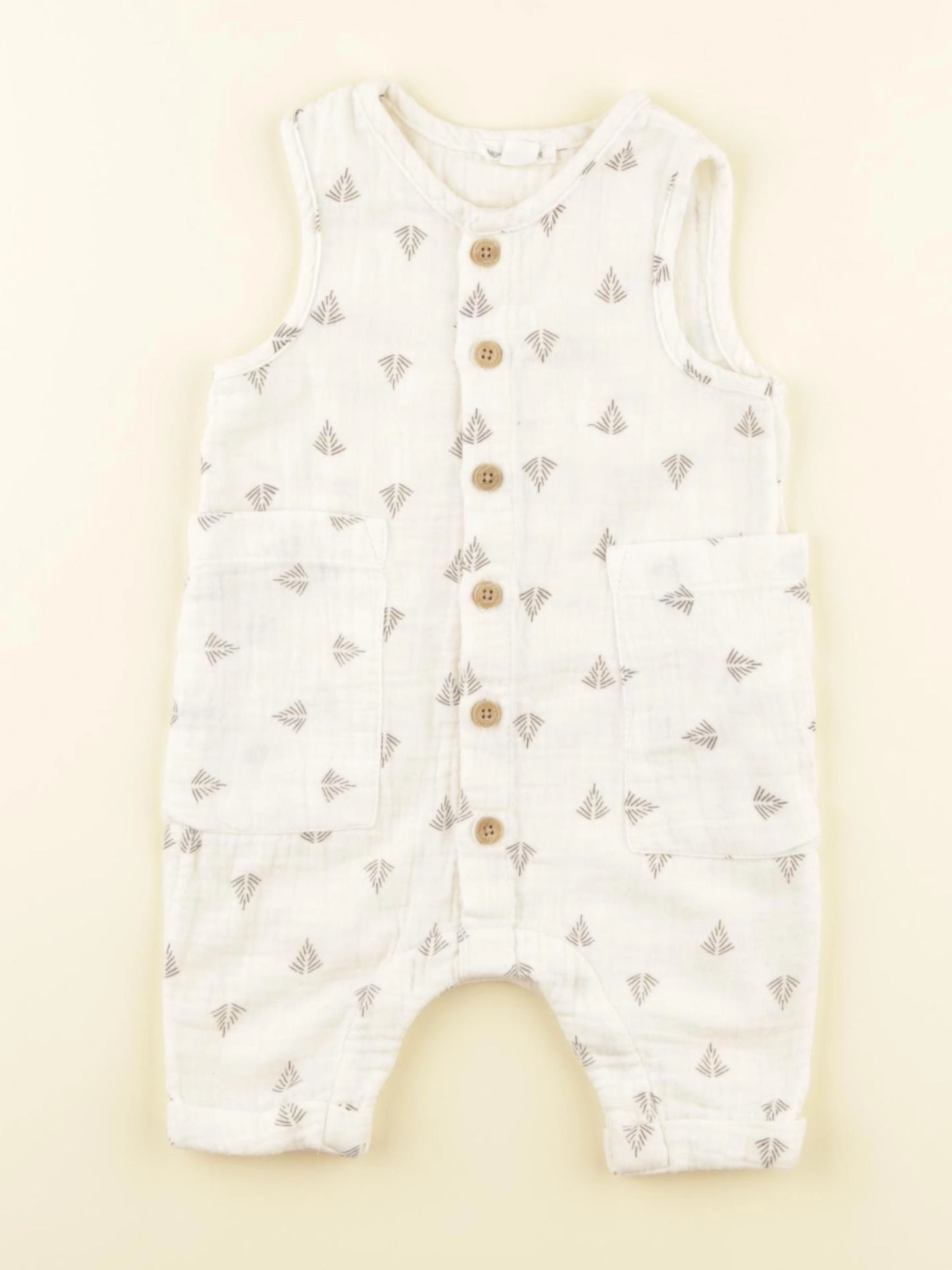 Vertbaudet - combinaison beige - 1 mois