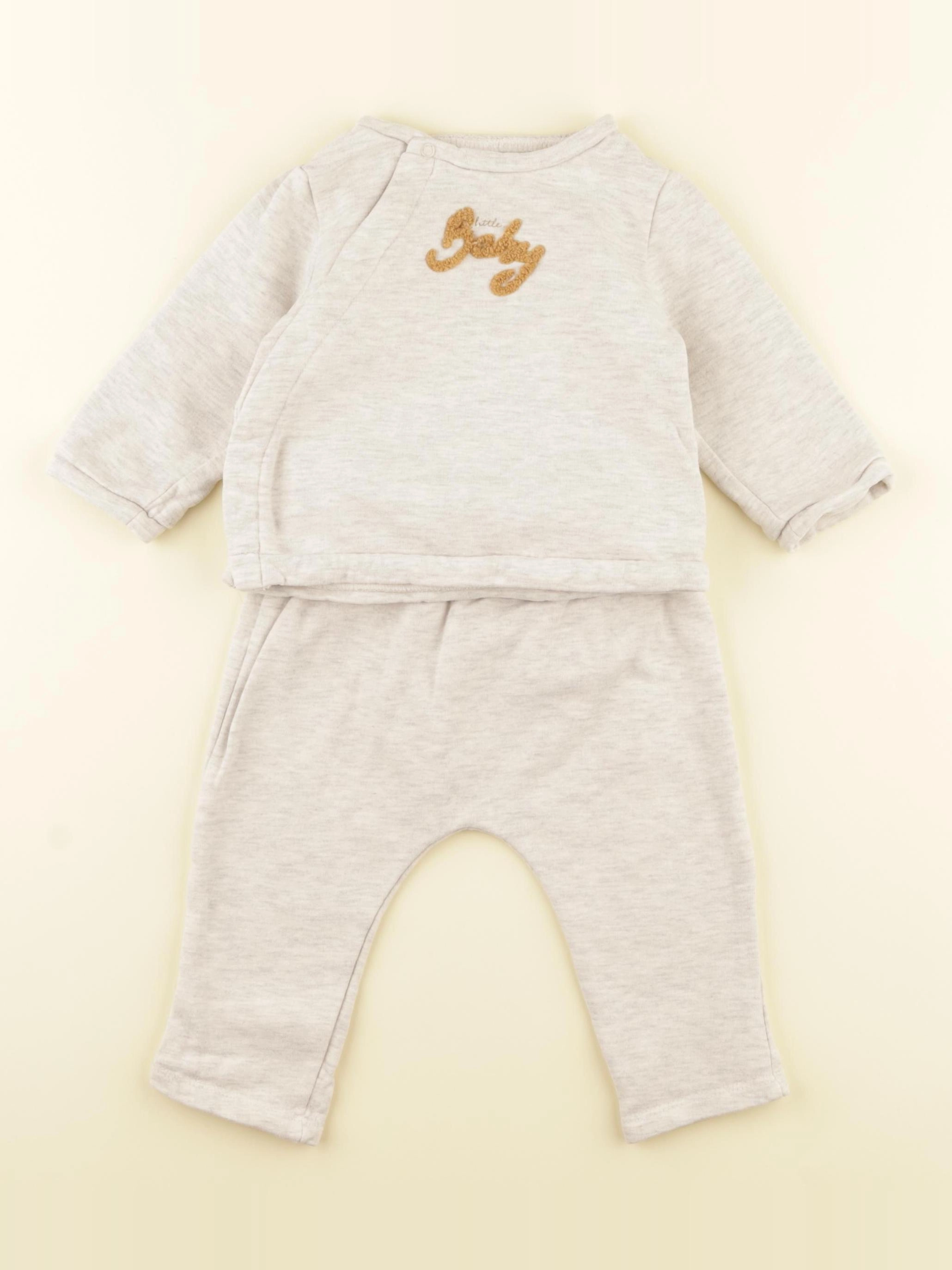 Vertbaudet - ensemble gris - 6 mois