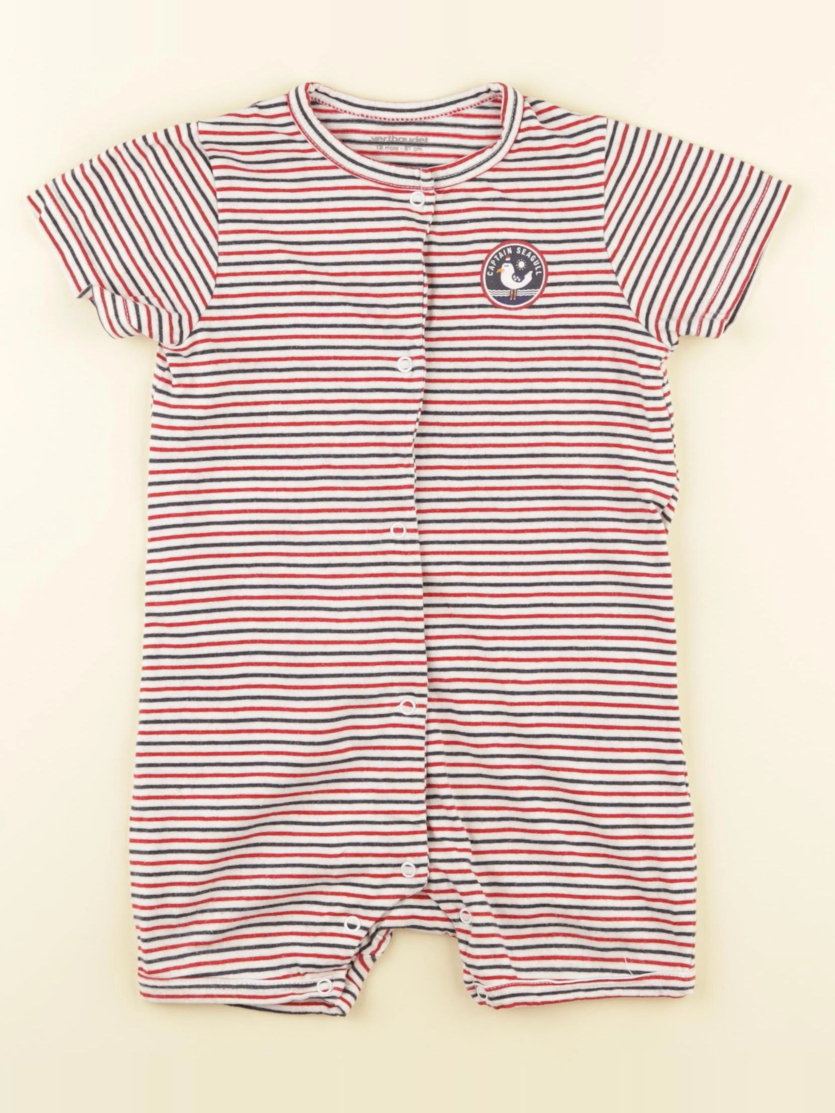 Vertbaudet - pyjama coton rouge - 18 mois