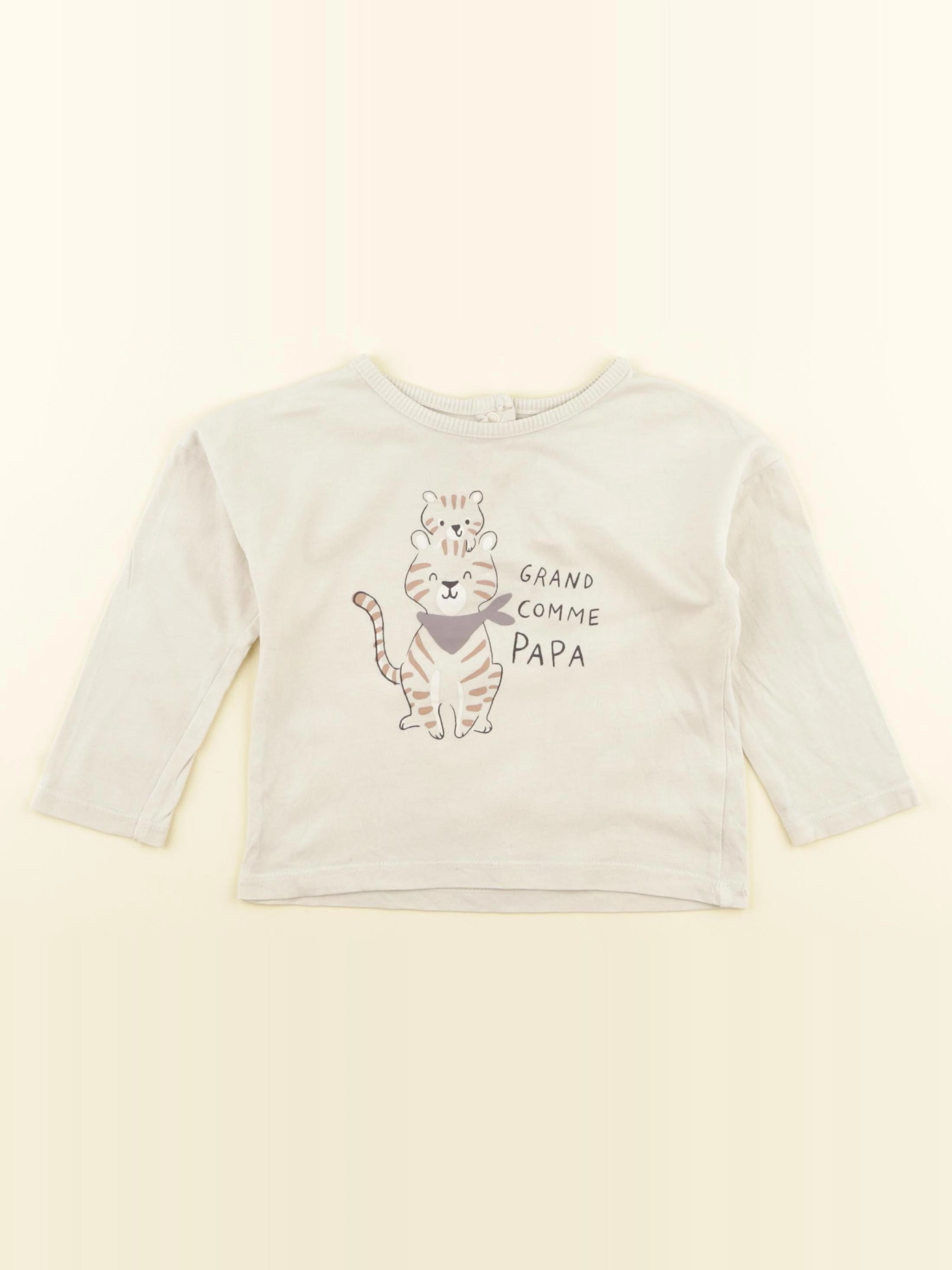 Vertbaudet - tee-shirt beige - 18 mois