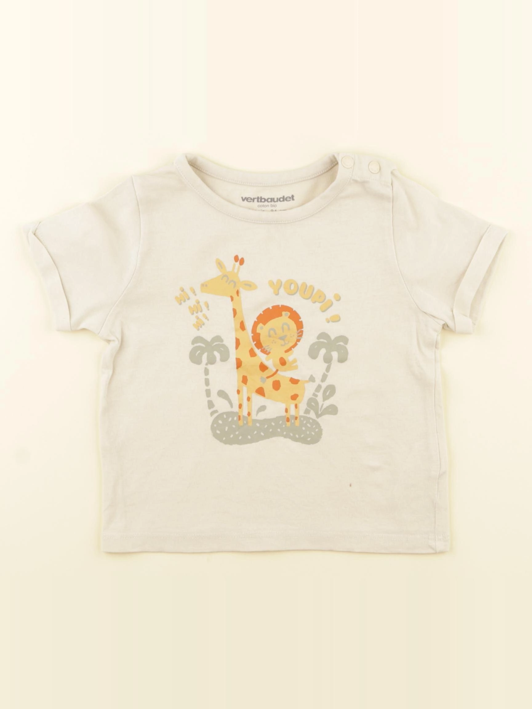 Vertbaudet - tee-shirt beige - 18 mois