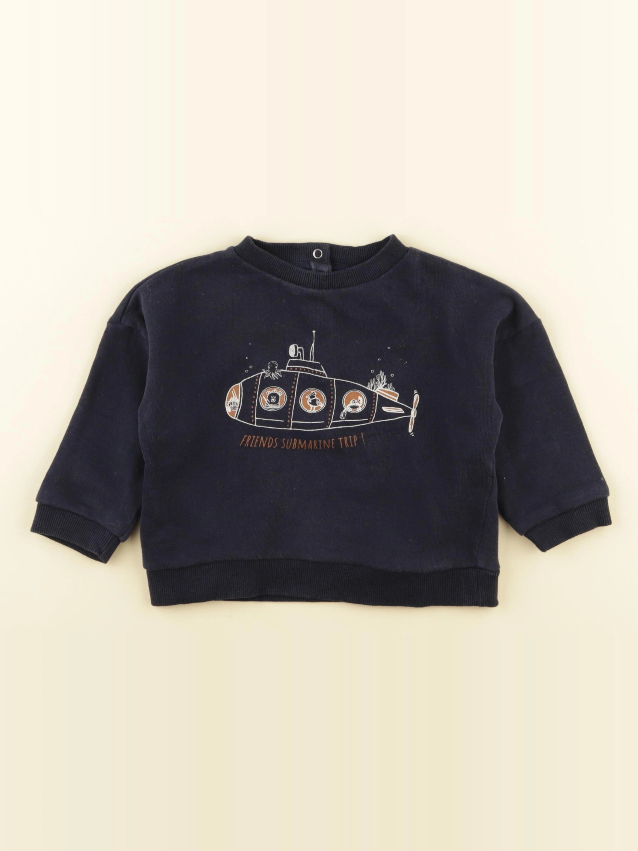 Vertbaudet - sweat bleu - 18 mois