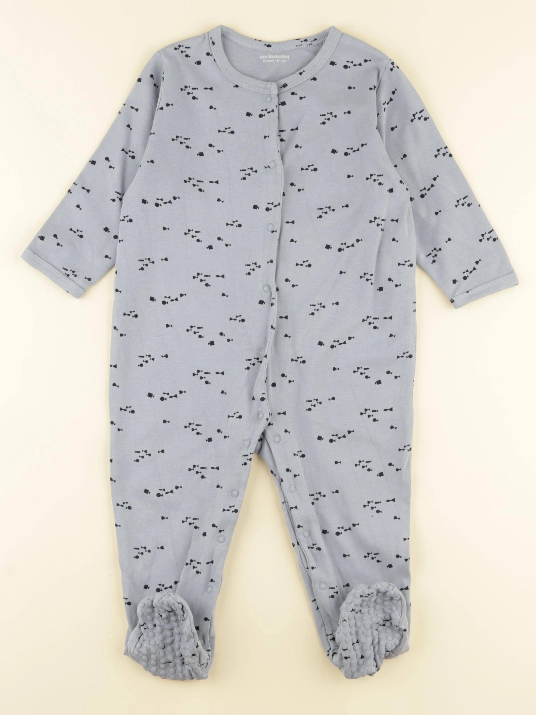 Vertbaudet - pyjama coton bleu - 18 mois