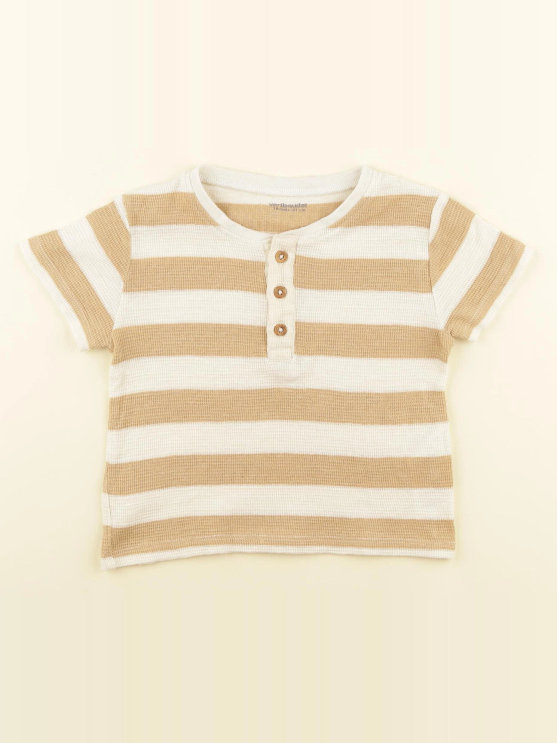 Vertbaudet - tee-shirt beige - 18 mois