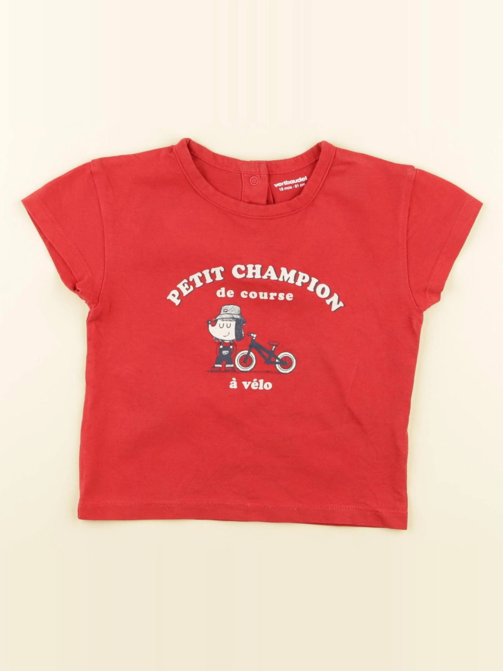 Vertbaudet - tee-shirt rouge - 18 mois