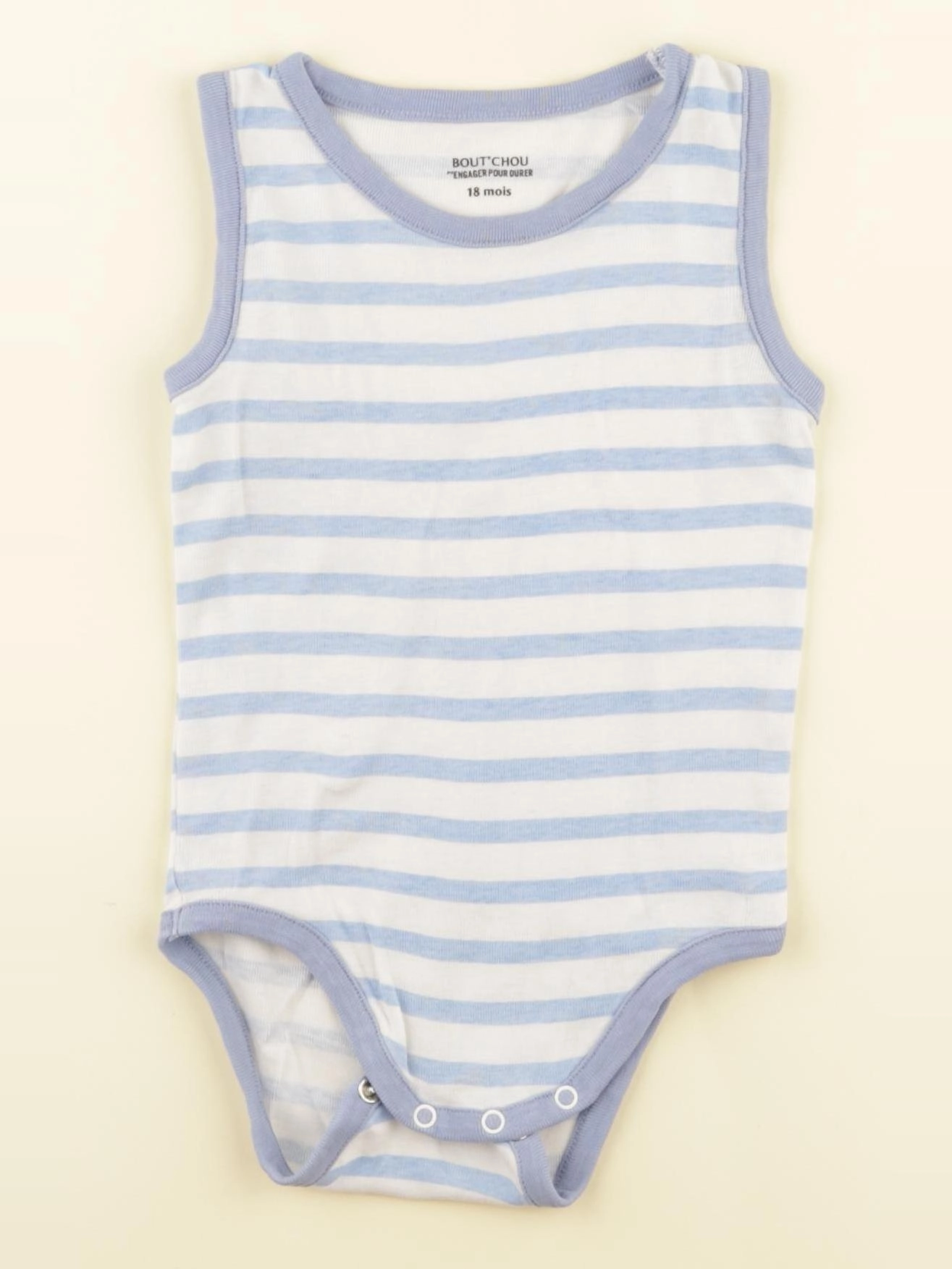 Boutchou - body blanc, bleu - 18 mois