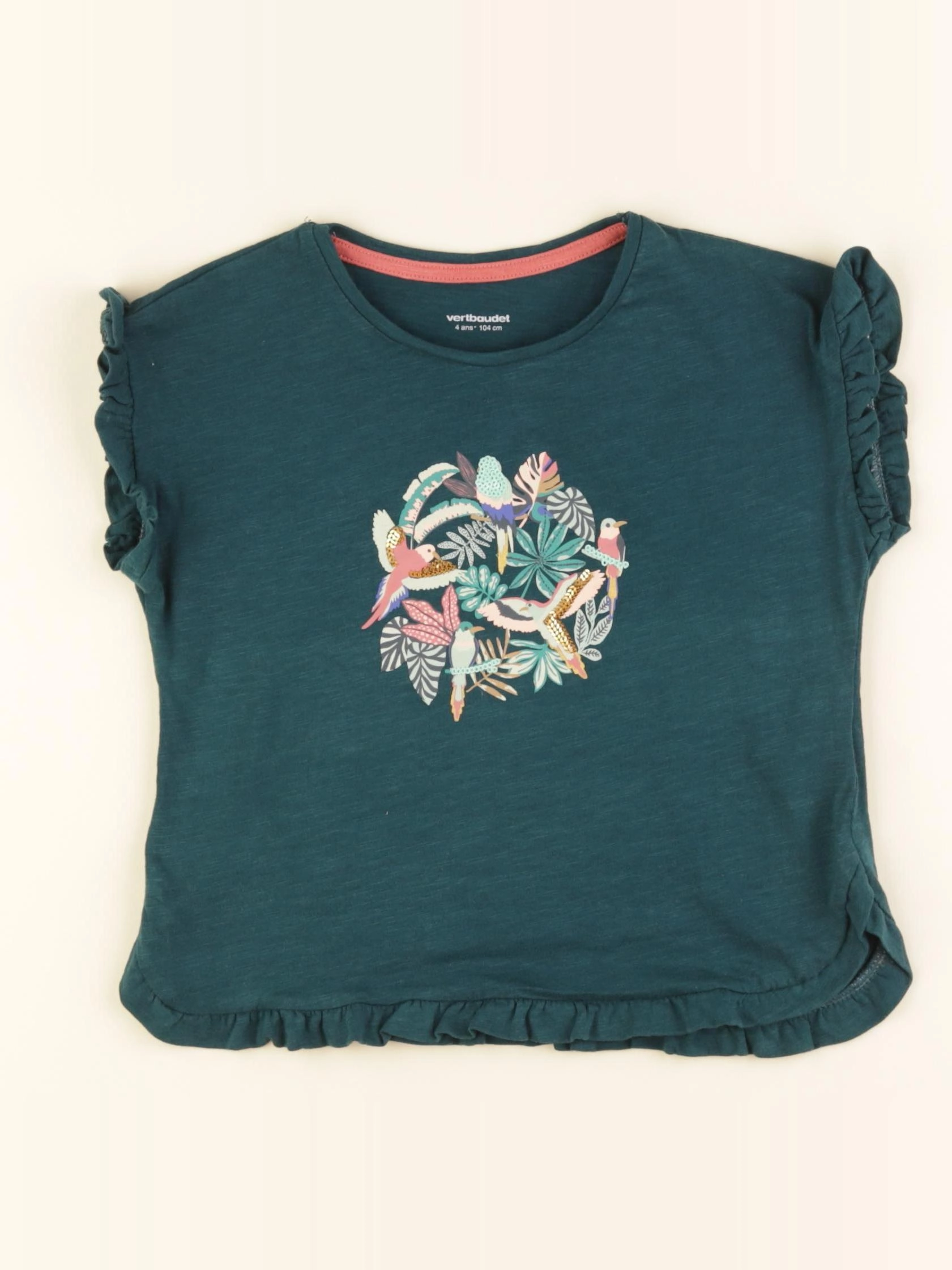 Vertbaudet - tee-shirt vert - 4 ans
