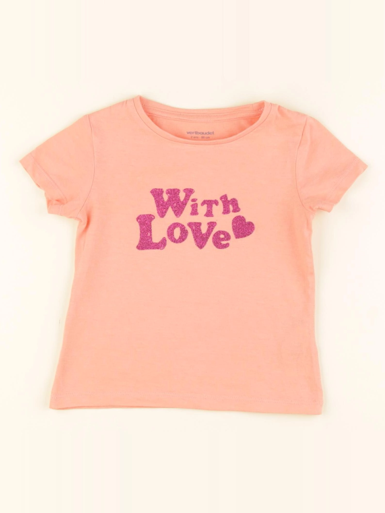 Vertbaudet - tee-shirt orange - 2 ans