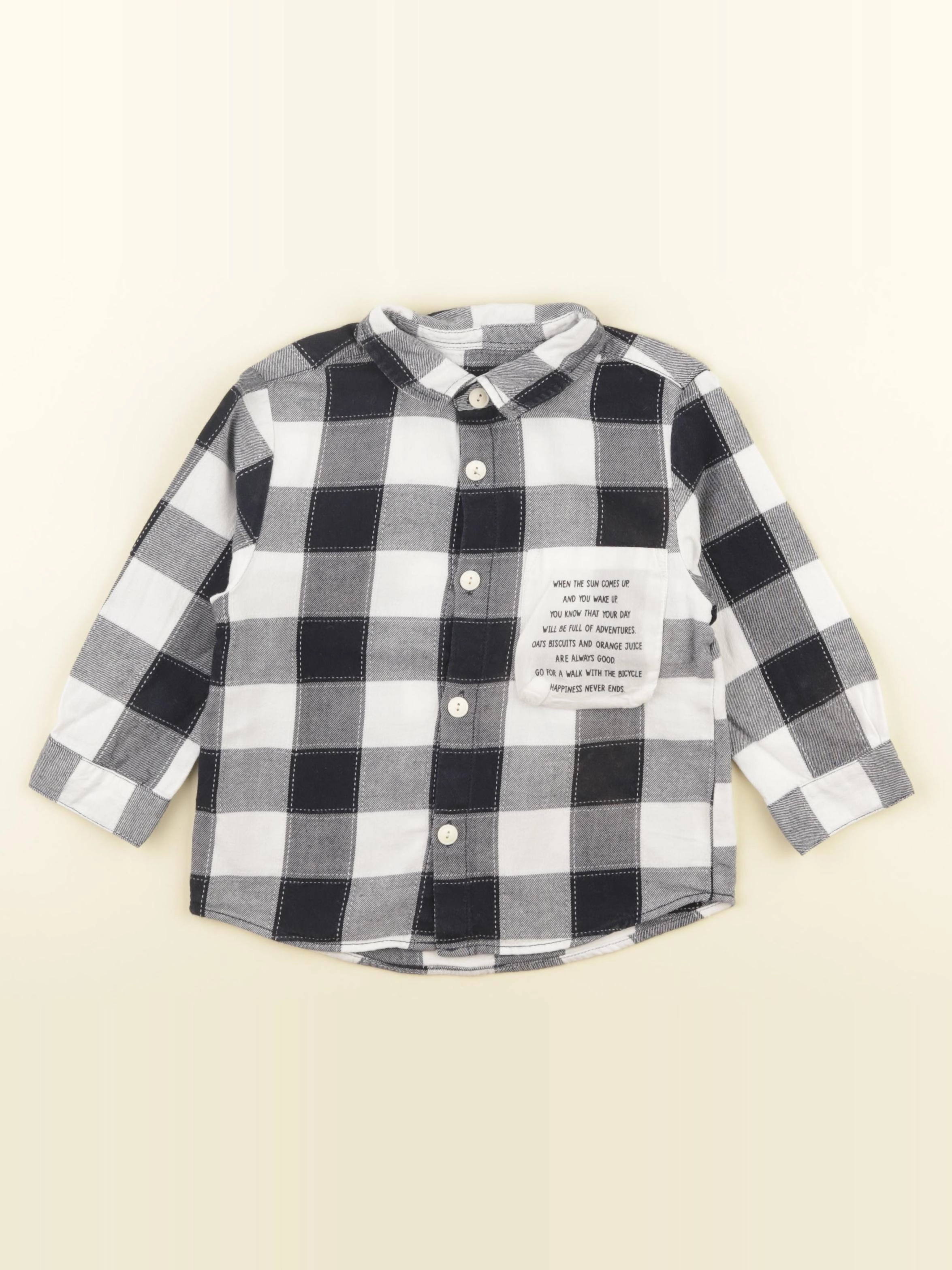 Zara - chemise blanc, bleu - 18/24 mois