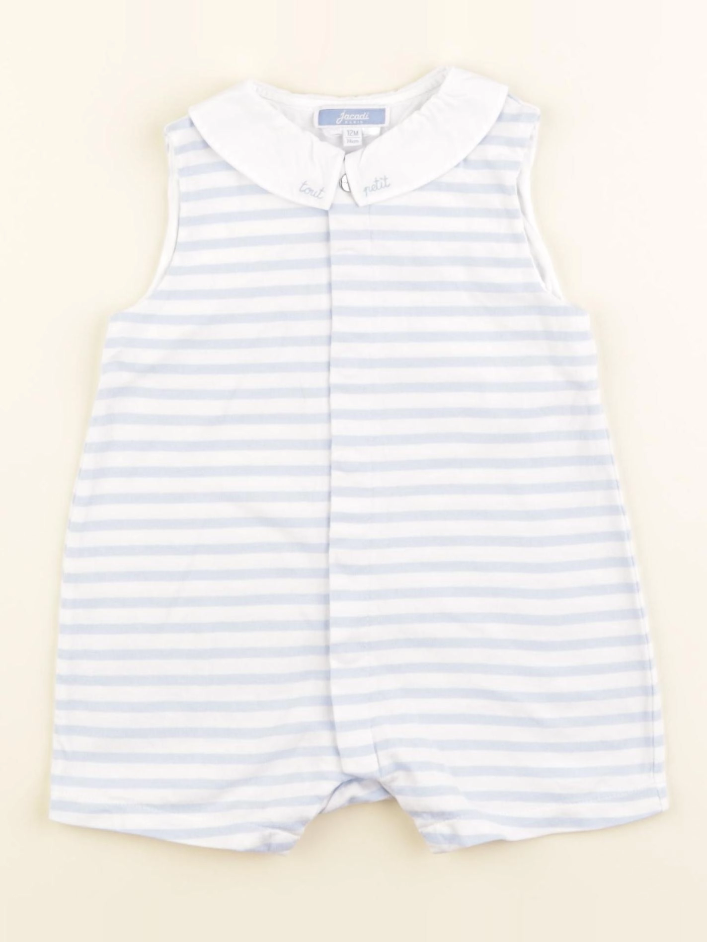 Jacadi - combinaison blanc, bleu - 12 mois