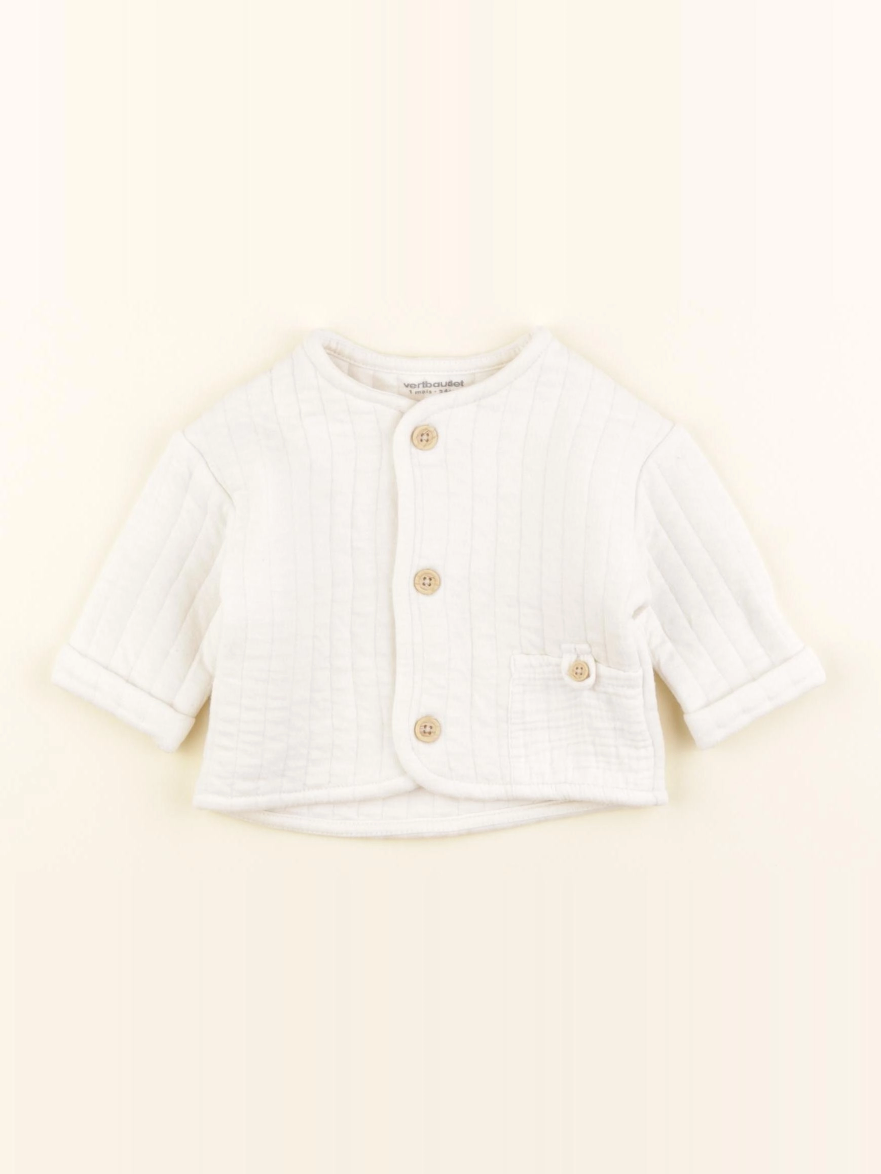 Vertbaudet - gilet beige - 1 mois