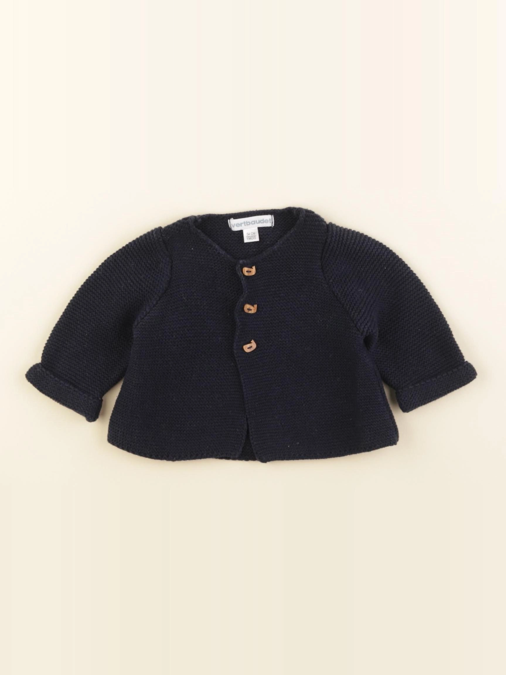 Vertbaudet - gilet bleu - 1 mois