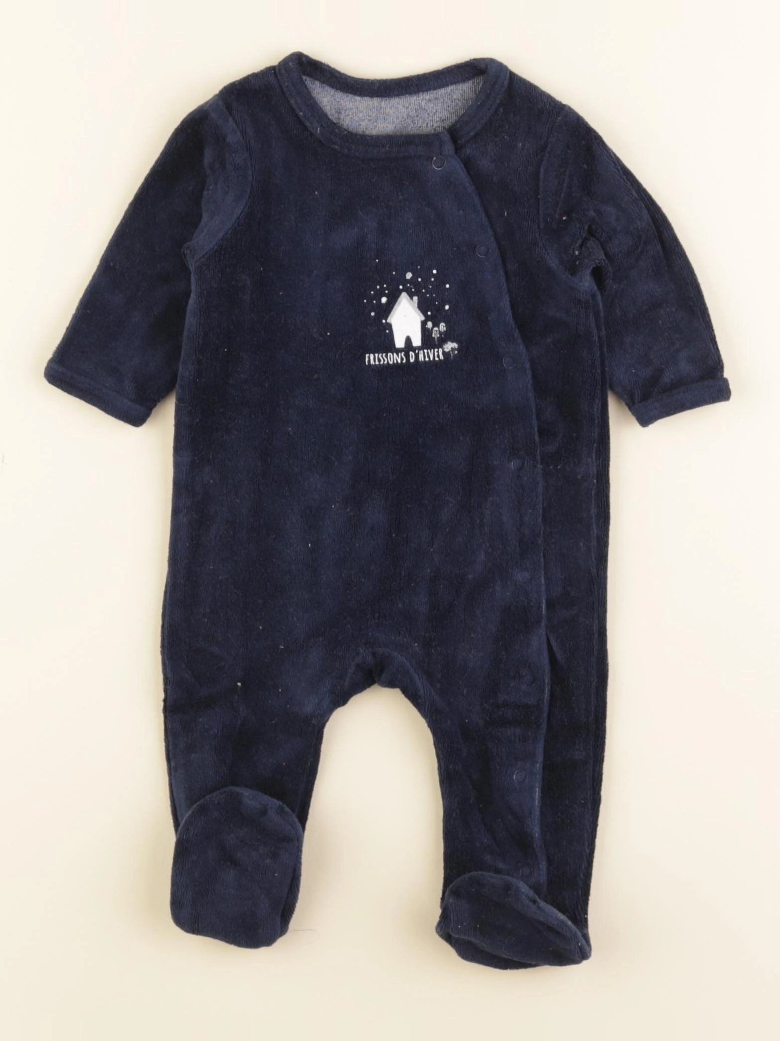 Vertbaudet - pyjama velours bleu - 3 mois