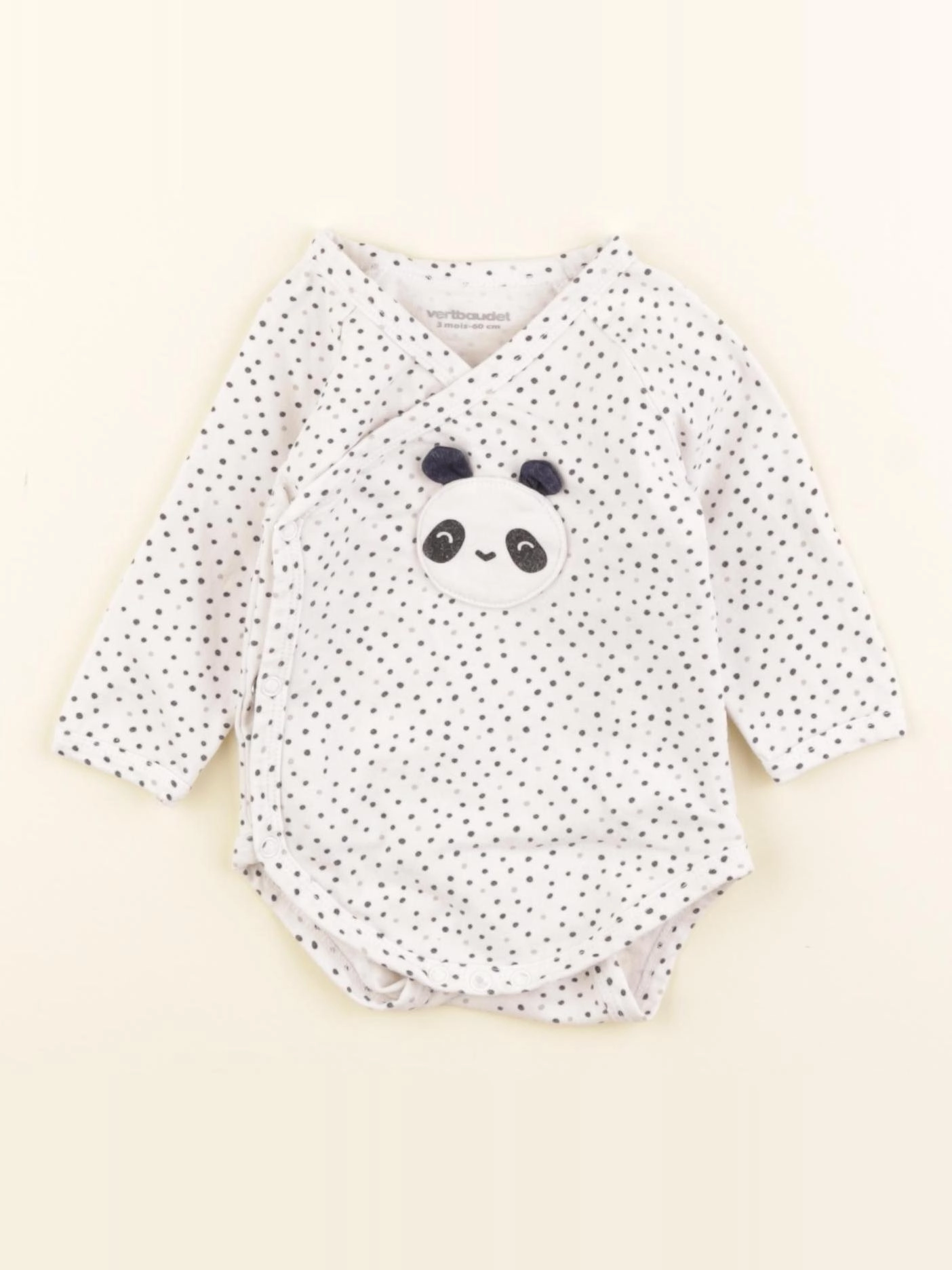 Vertbaudet - body blanc, bleu - 3 mois