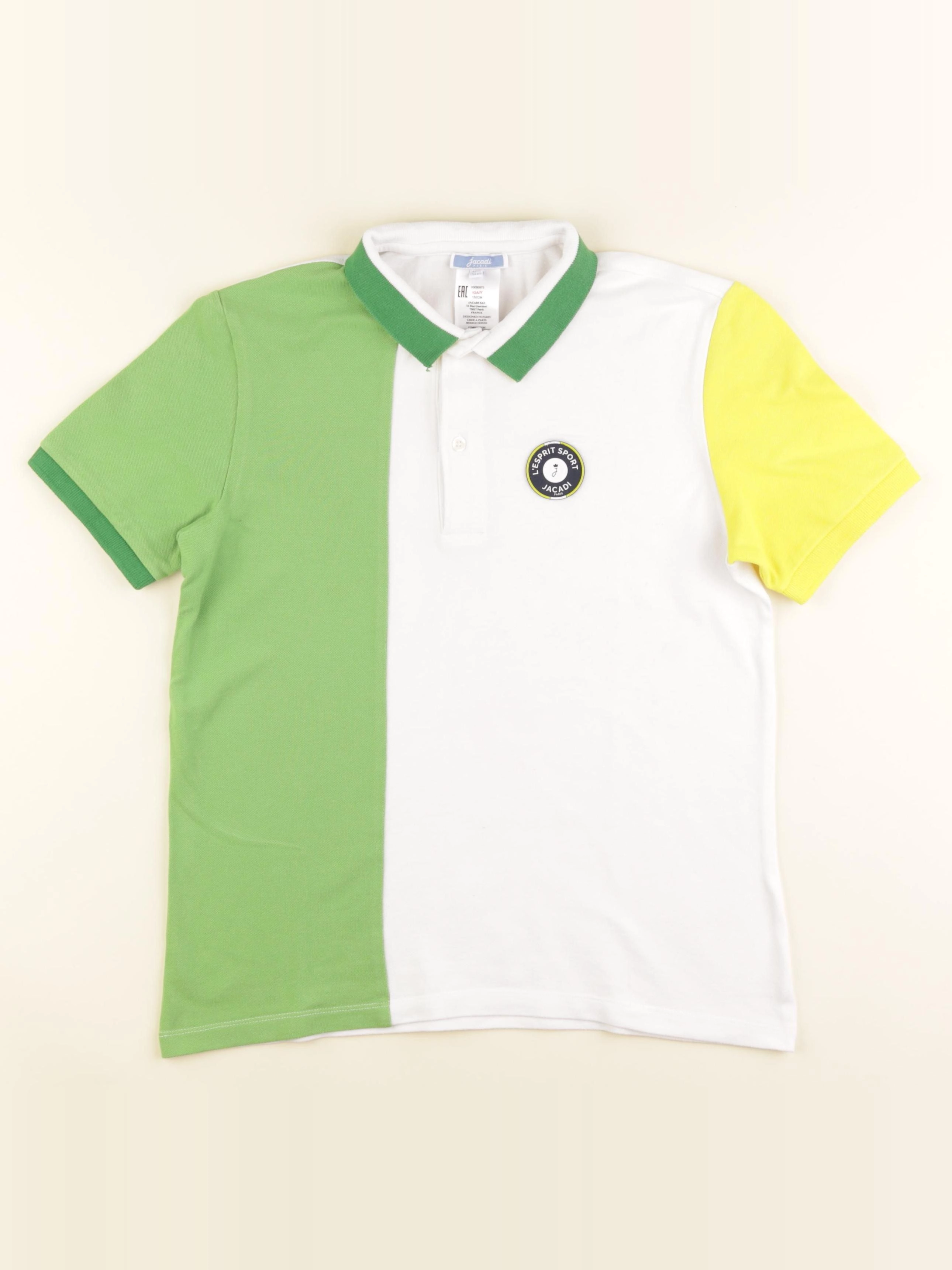 Jacadi - polo blanc, vert - 12 ans