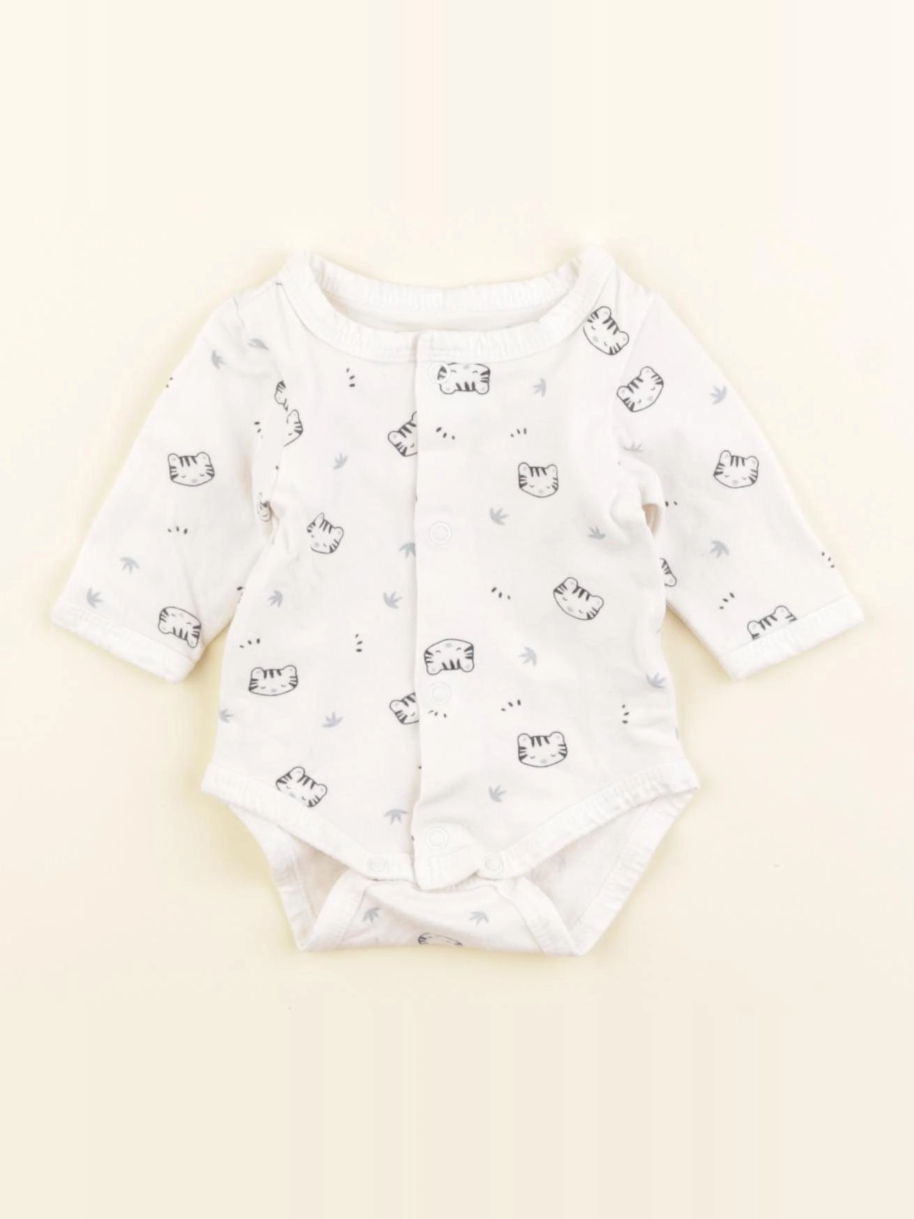 Vertbaudet - body blanc, bleu - 1 mois