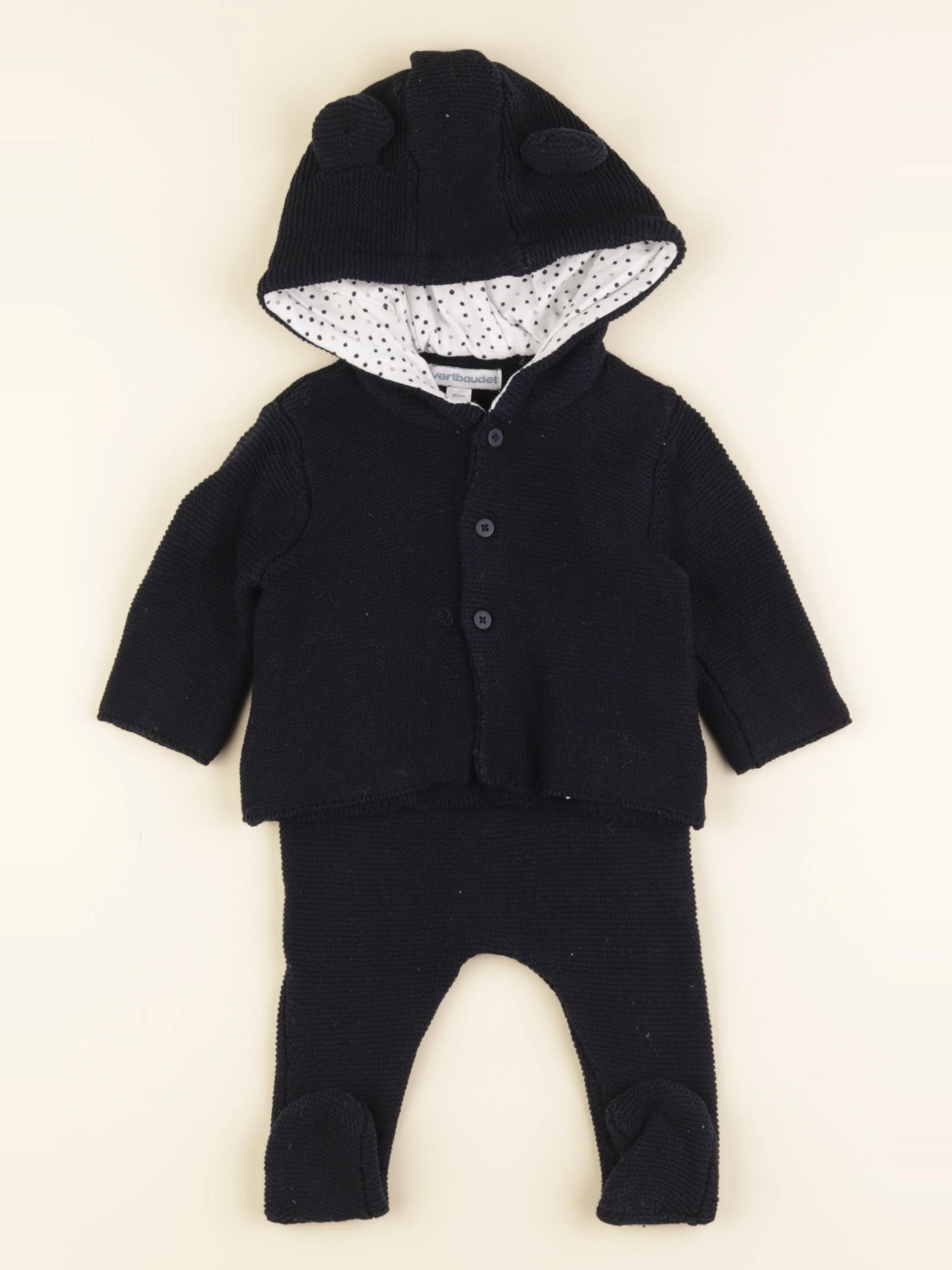 Vertbaudet - ensemble bleu - 3 mois