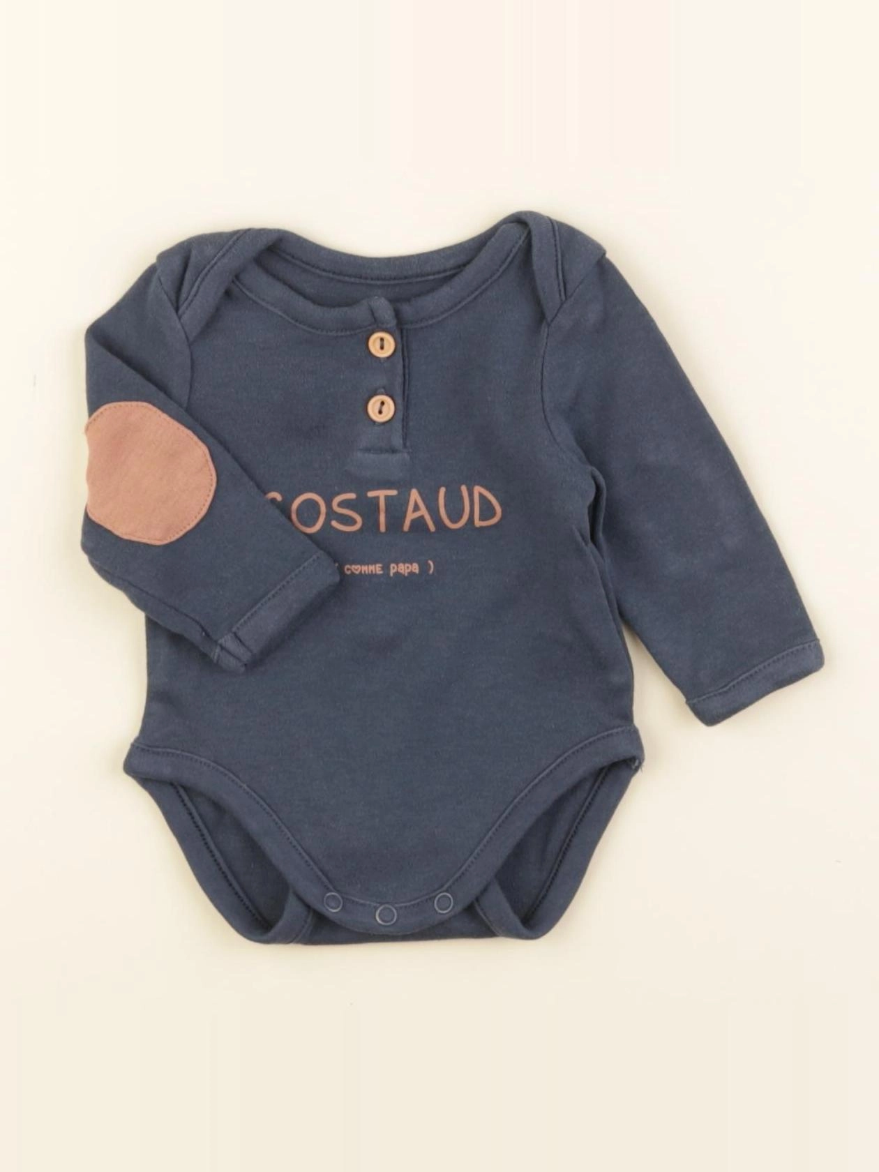 Vertbaudet - body tee-shirt gris - 1 mois