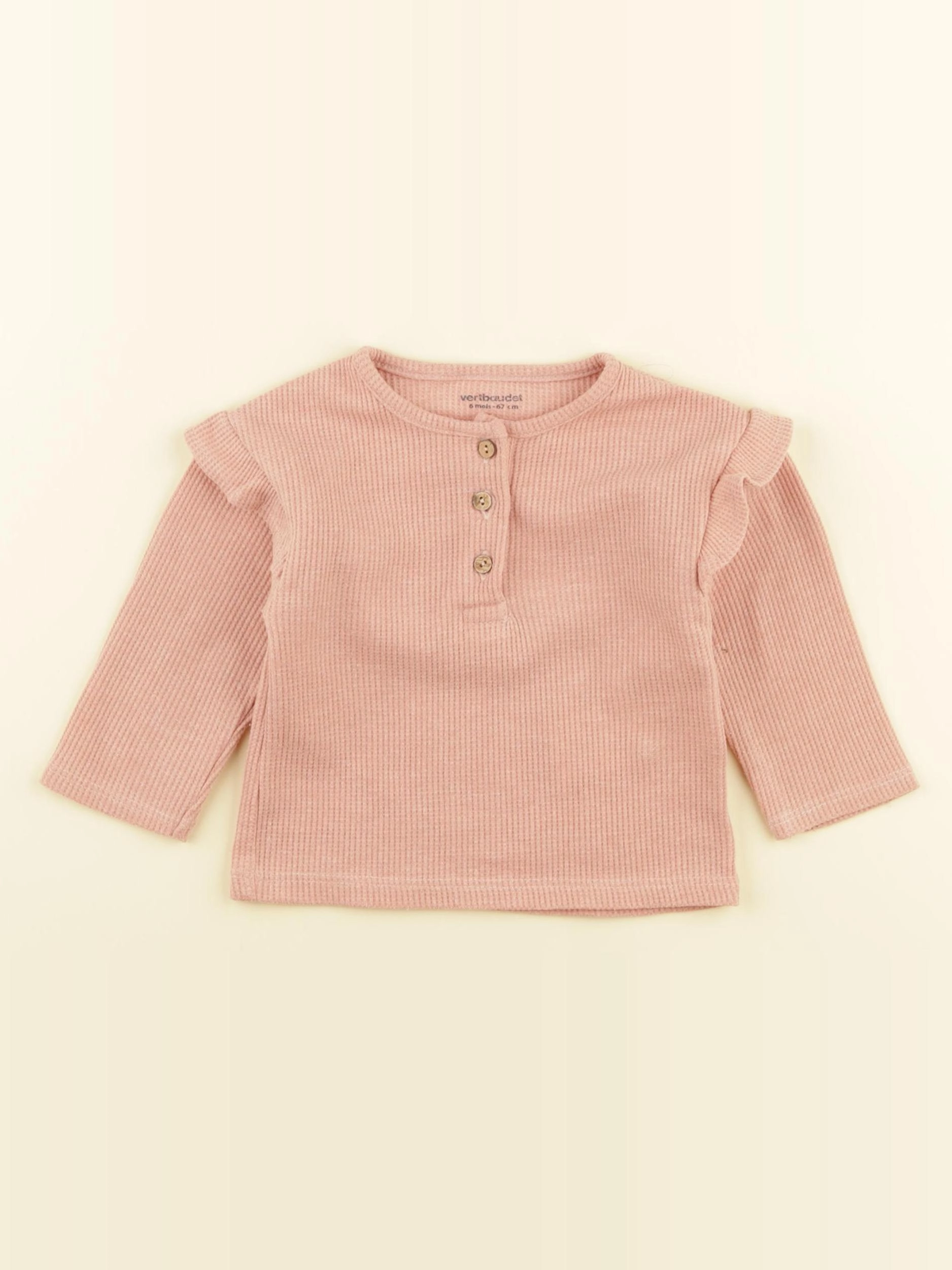 Vertbaudet - tee-shirt rose - 6 mois