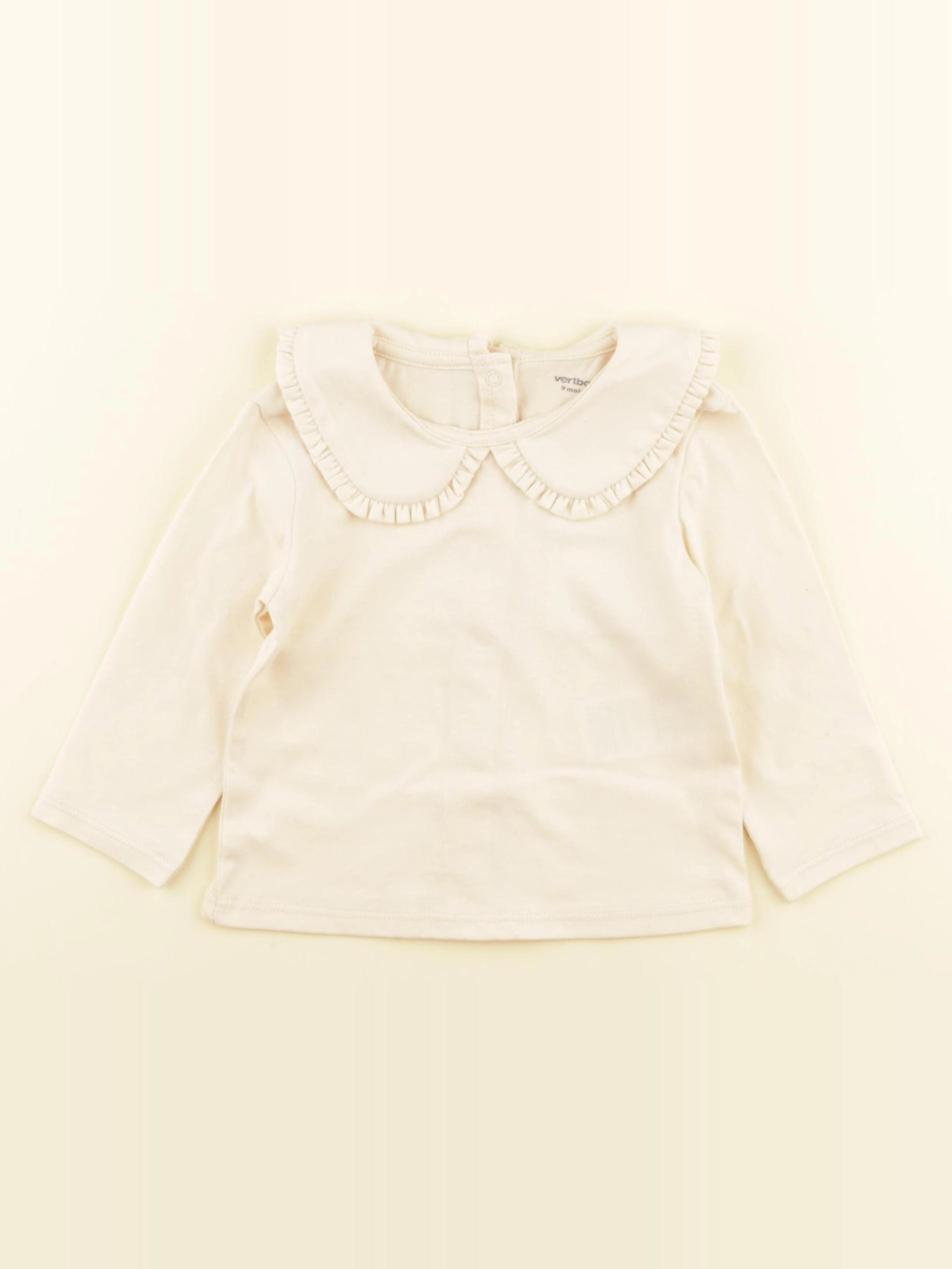 Vertbaudet - tee-shirt blanc - 9 mois