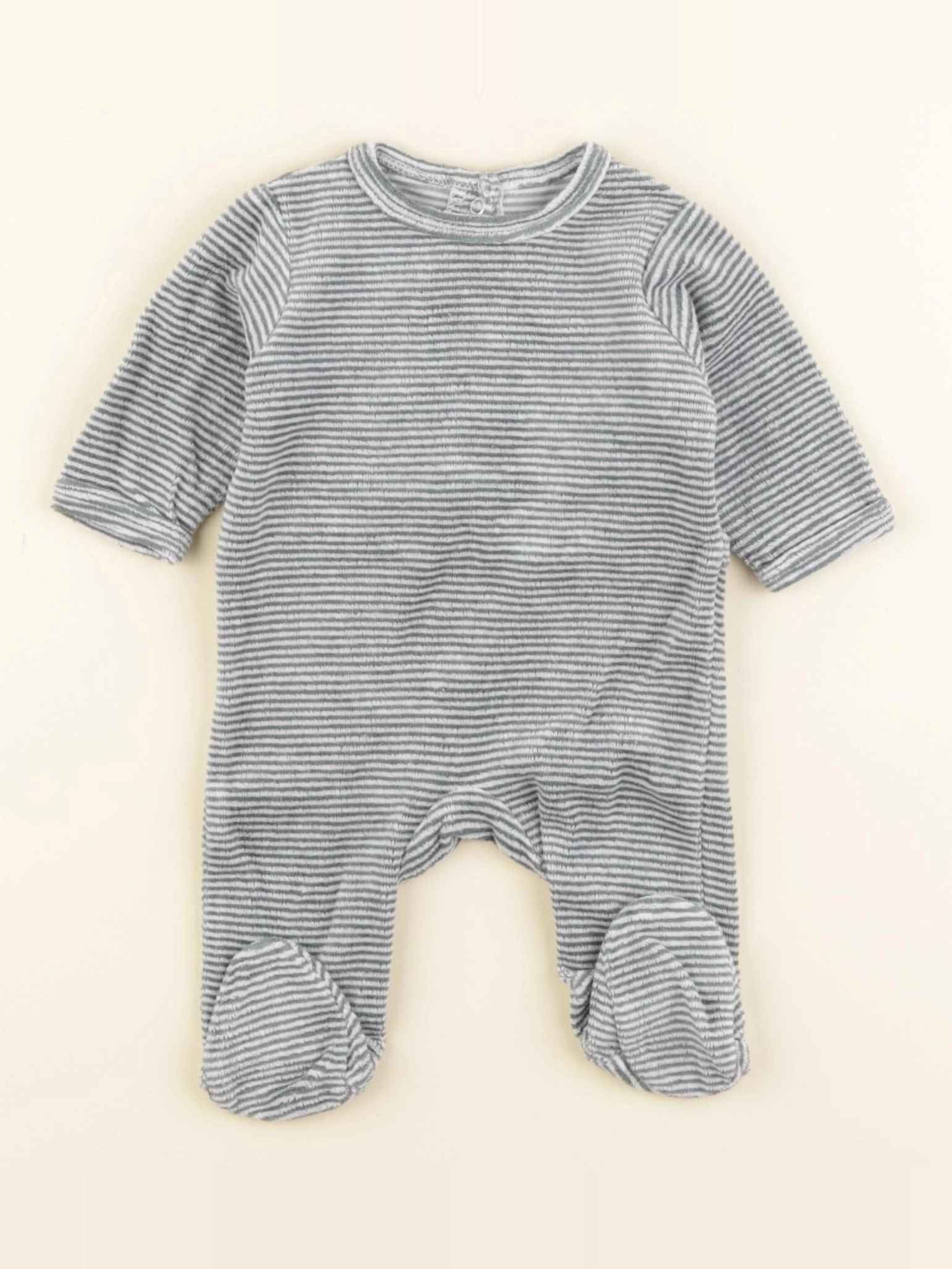 Vertbaudet - pyjama velours vert - 1 mois