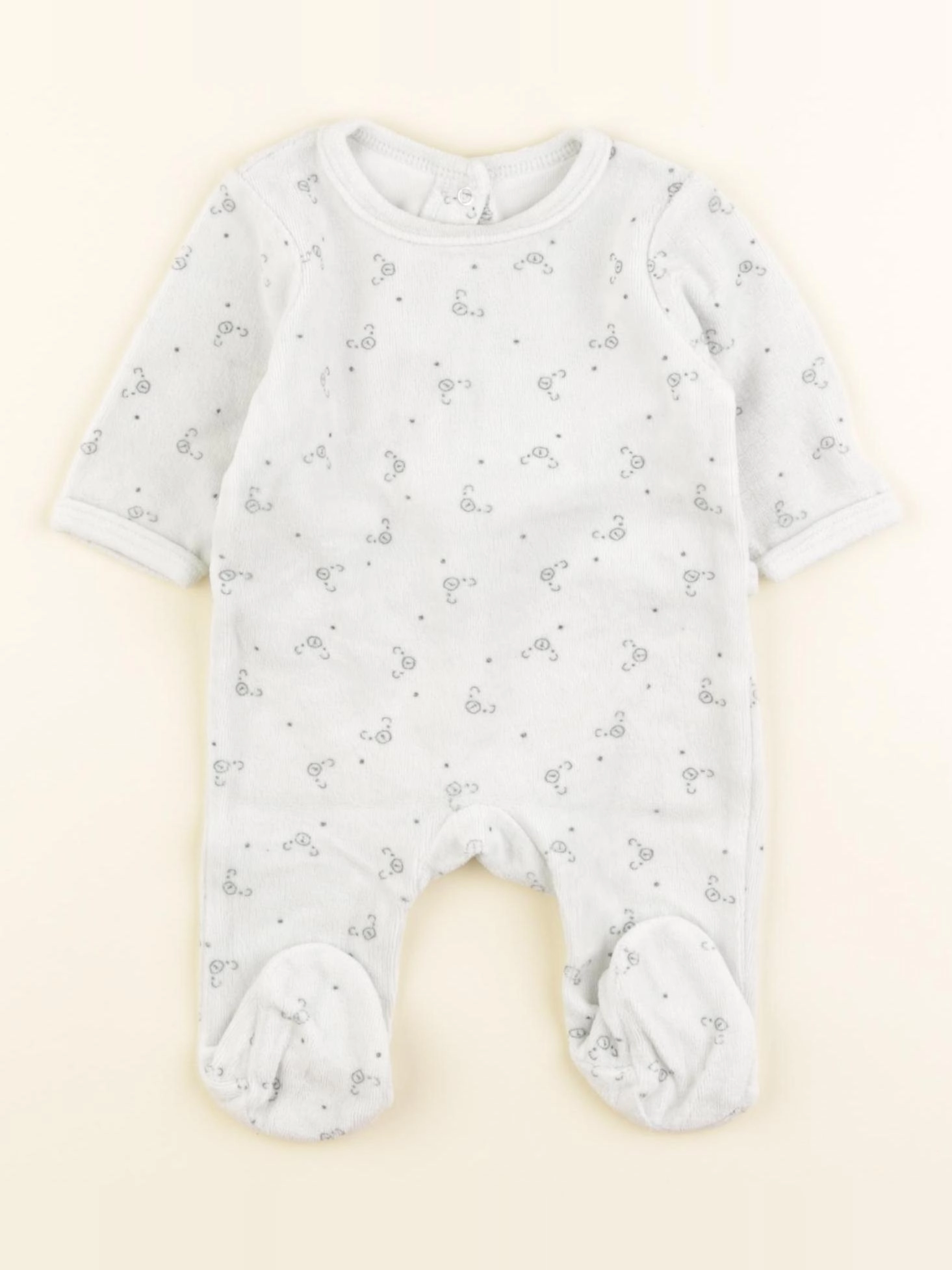 Vertbaudet - pyjama velours vert - 1 mois