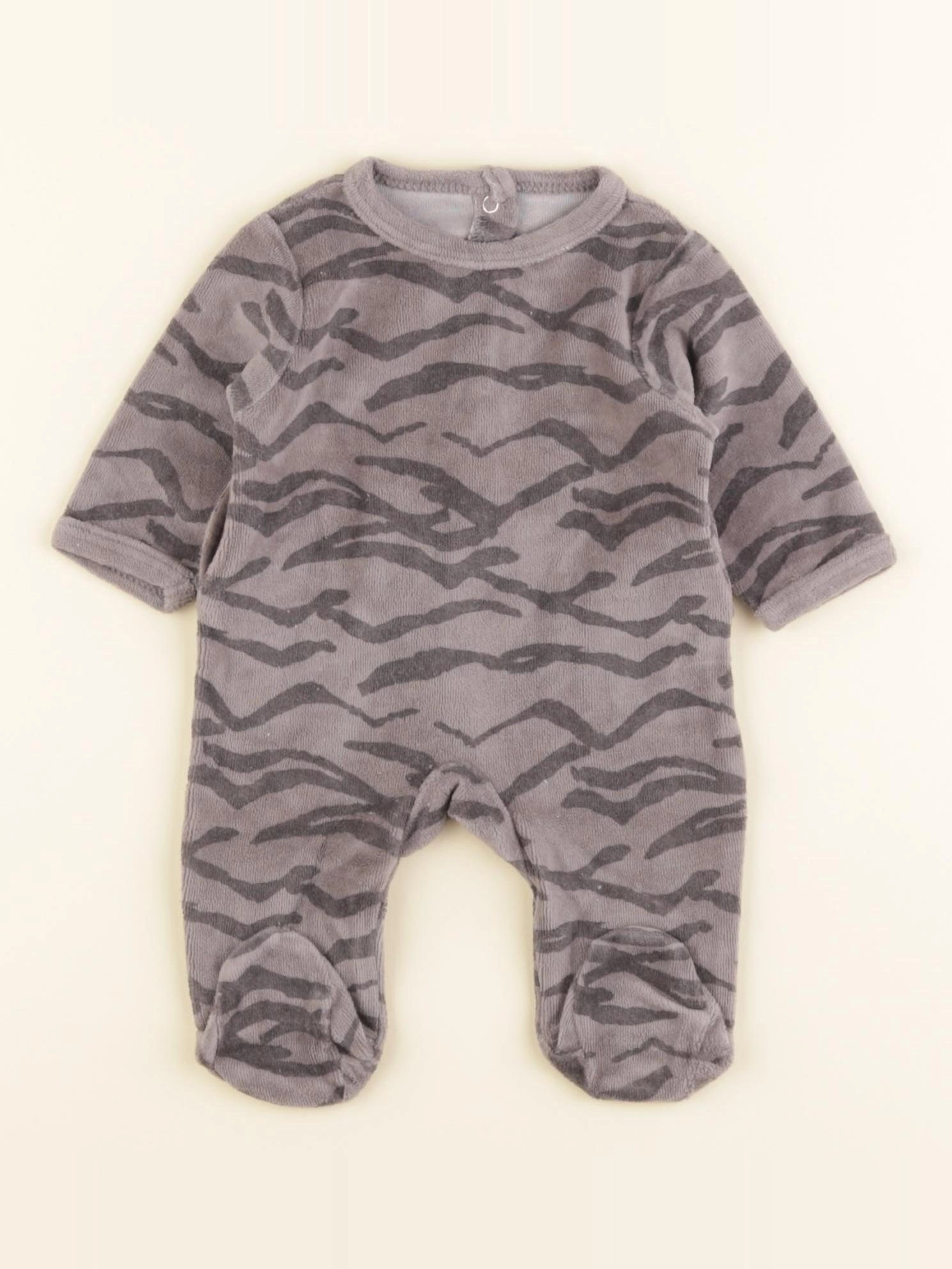 Vertbaudet - pyjama velours gris - 0 mois