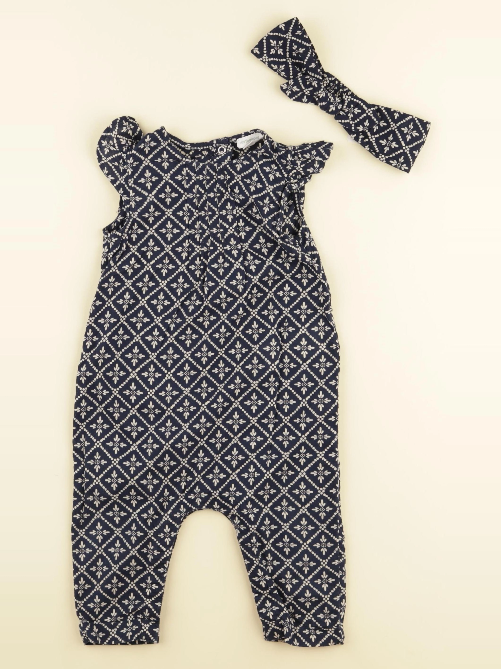 Vertbaudet - combinaison bleu - 9 mois