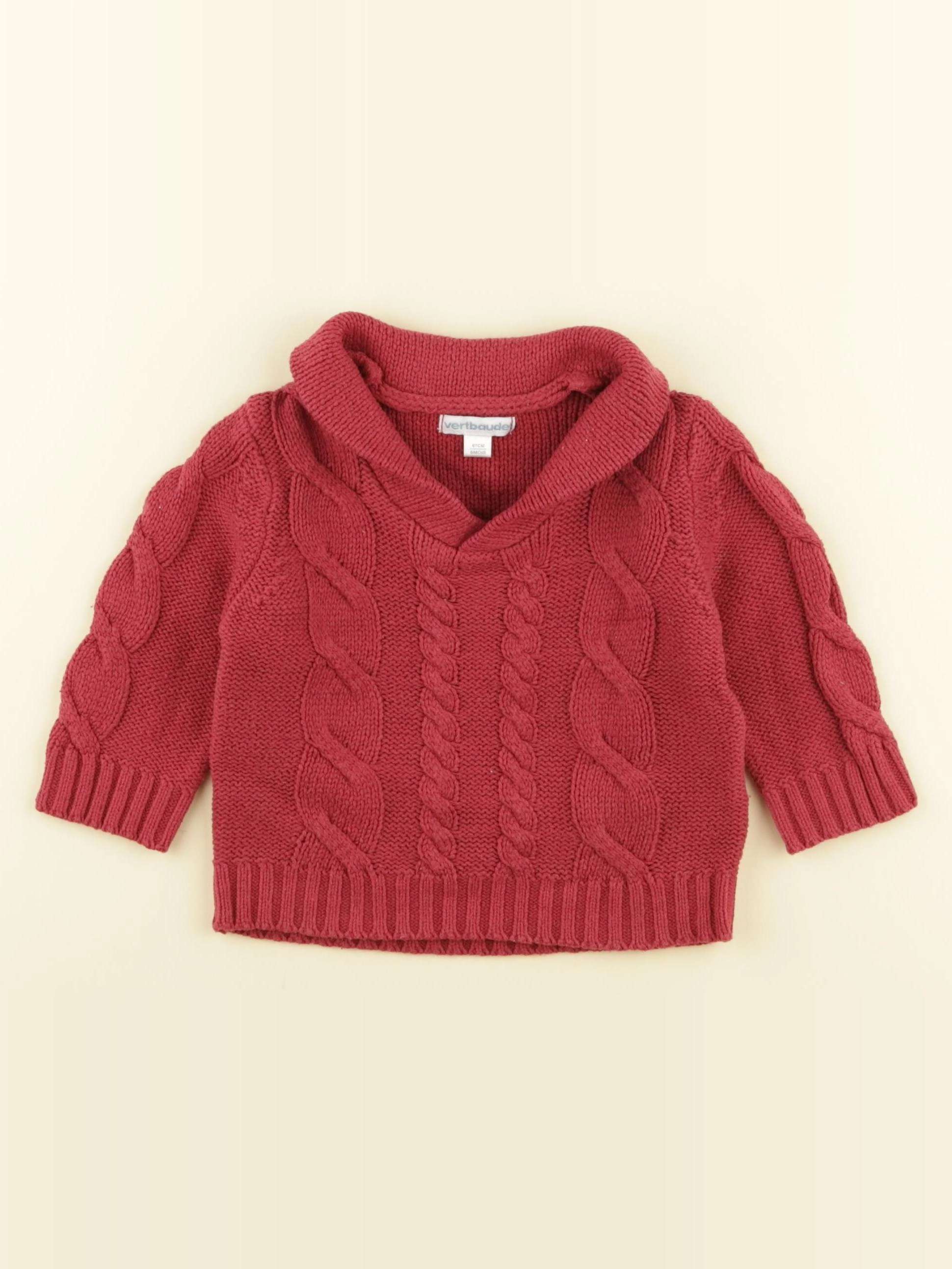 Vertbaudet - pull rouge - 6 mois