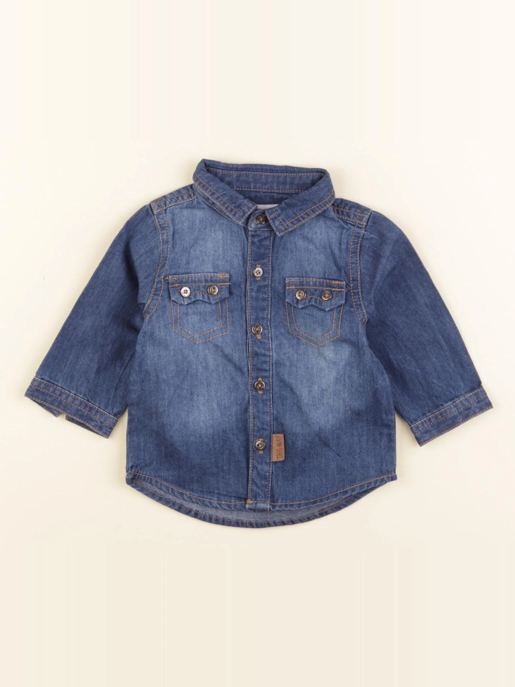 Vertbaudet - chemise bleu - 3 mois