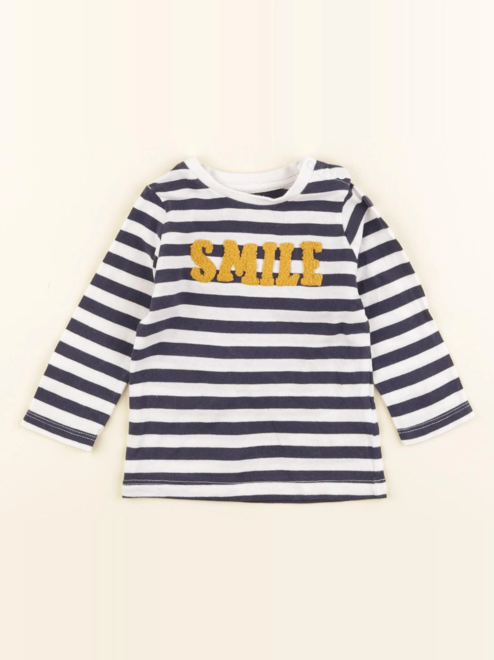 Vertbaudet - tee-shirt bleu, blanc - 6 mois