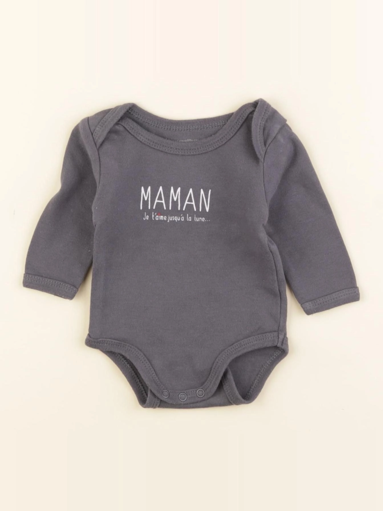 Vertbaudet - body gris - 1 mois