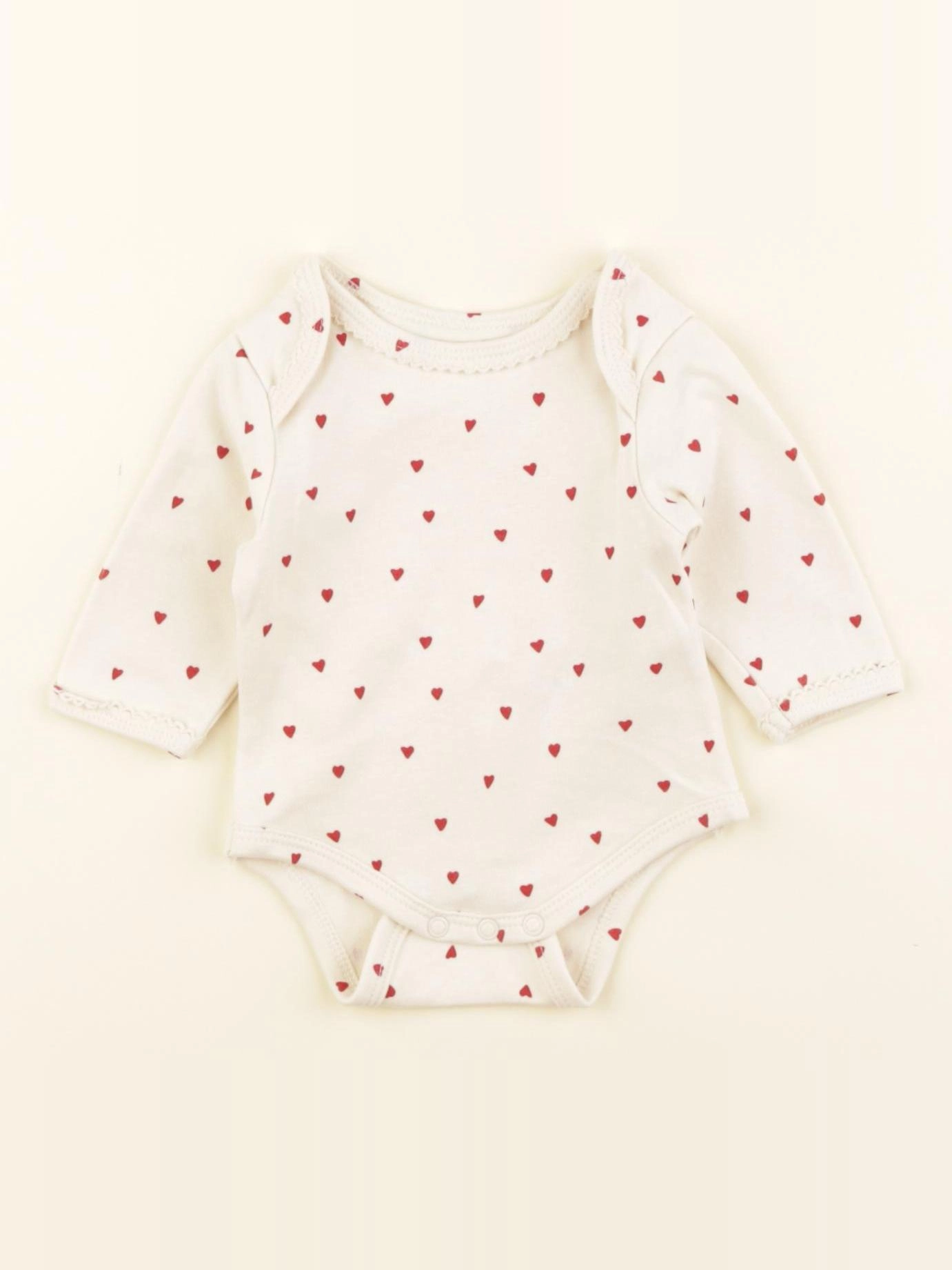 Vertbaudet - body beige, rouge - 1 mois