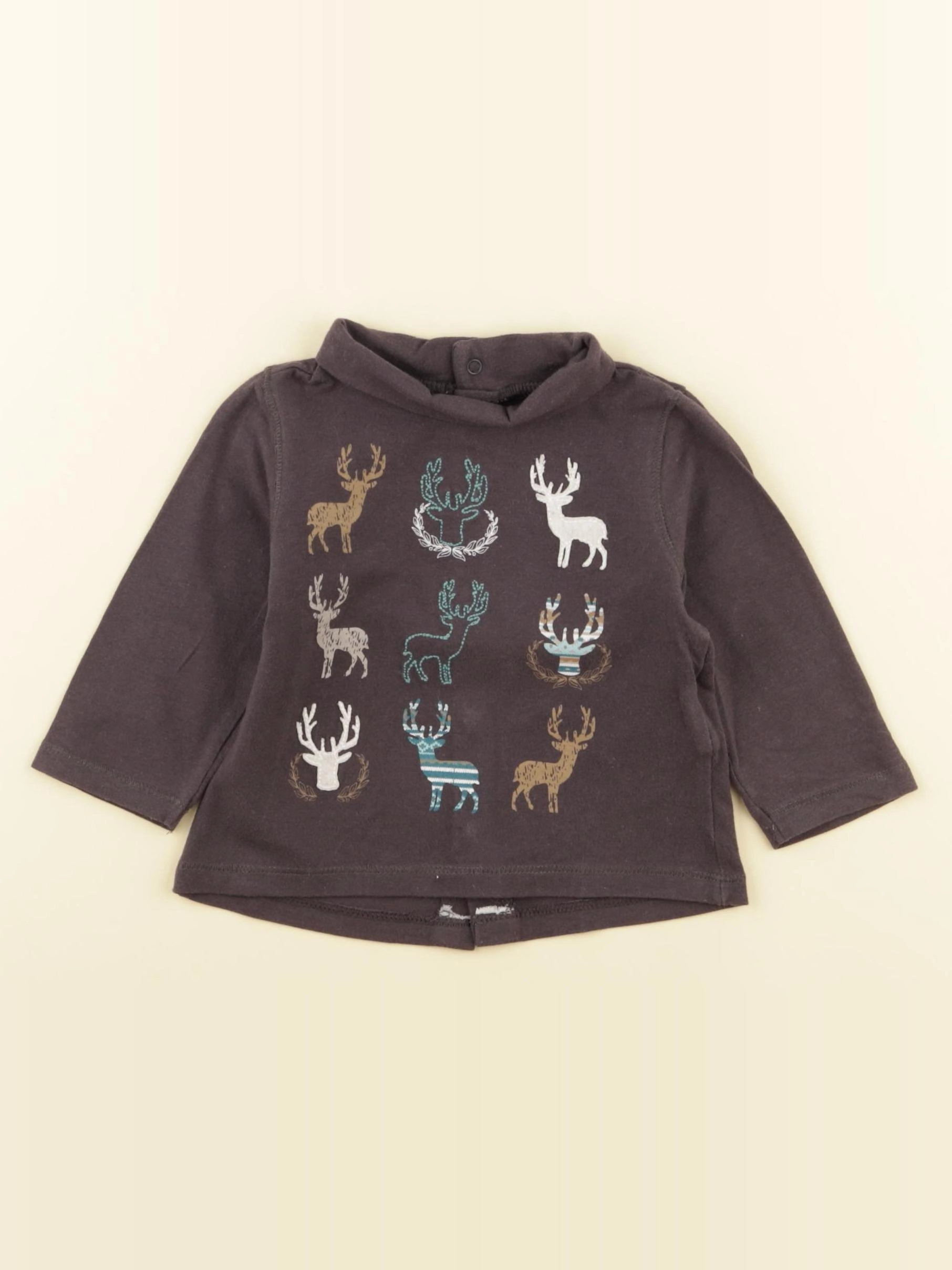 Vertbaudet - sous-pull taupe - 6 mois