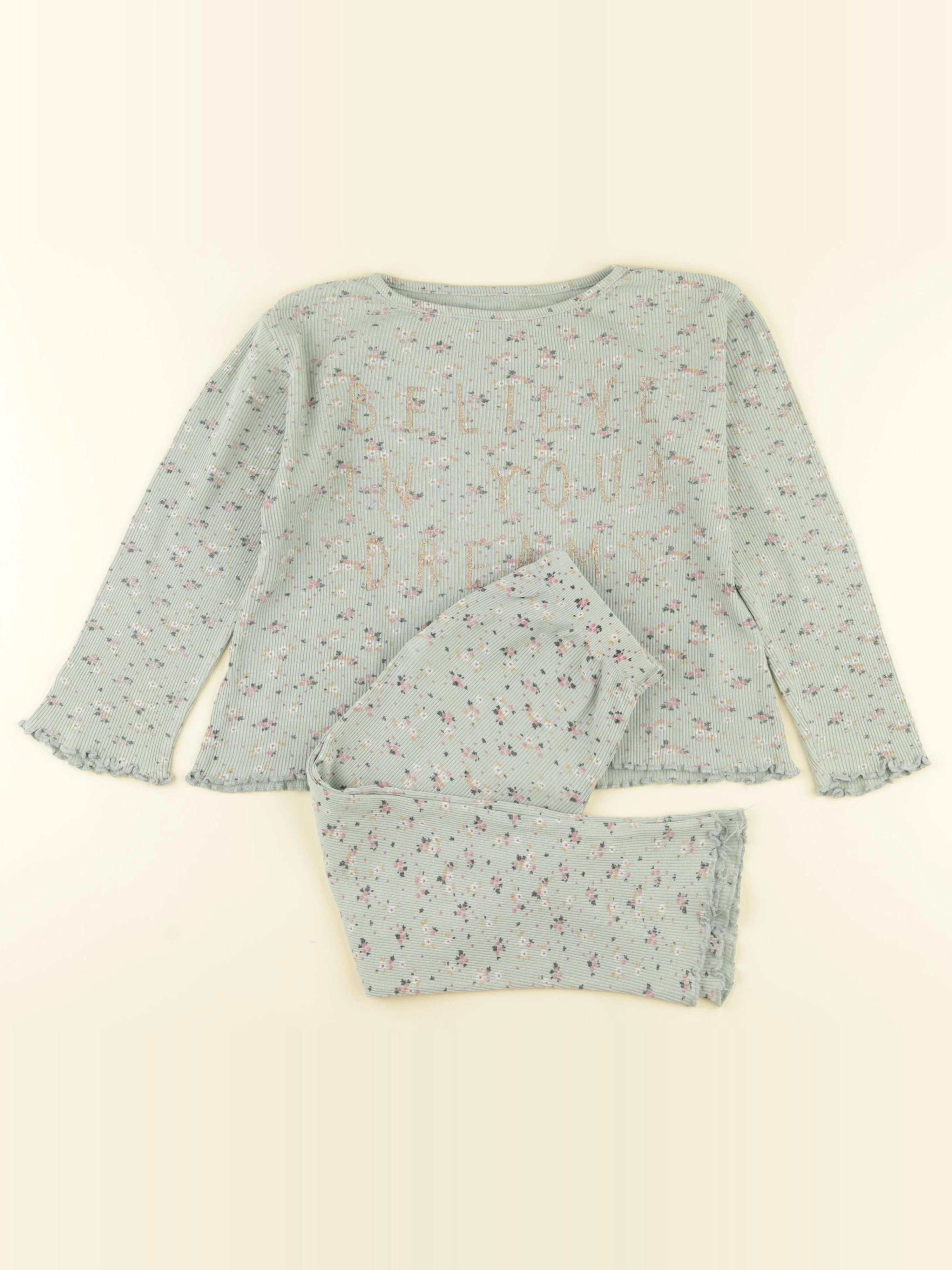 Vertbaudet - pyjama coton vert - 5 ans