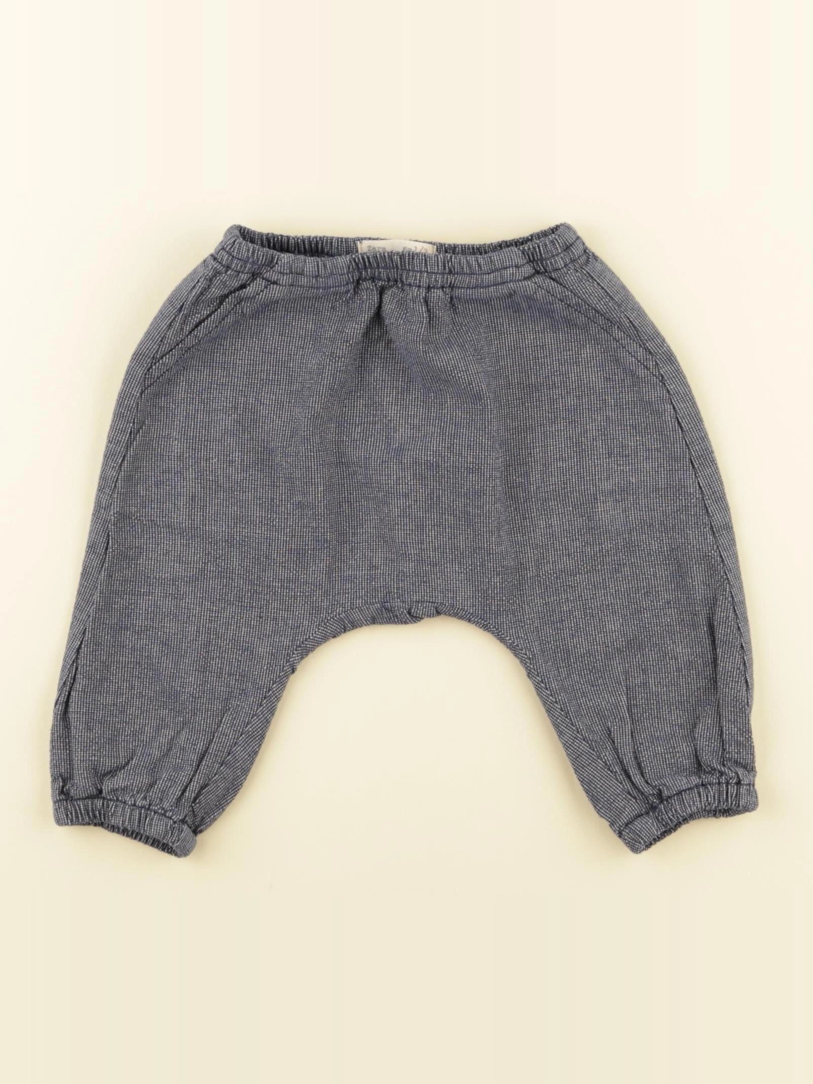 Zara - sarouel bleu, blanc - 1/3 mois