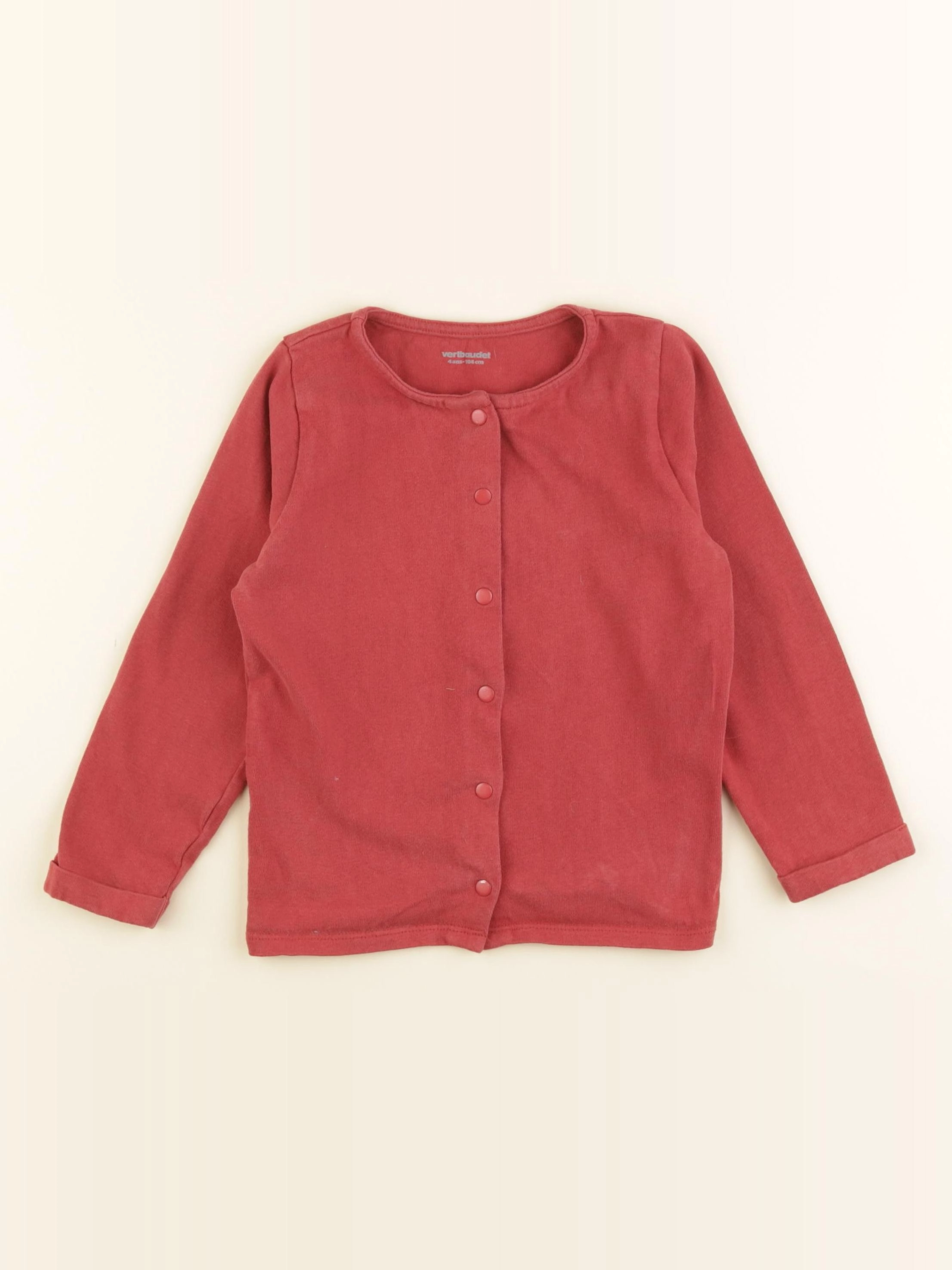 Vertbaudet - sweat rouge - 4 ans